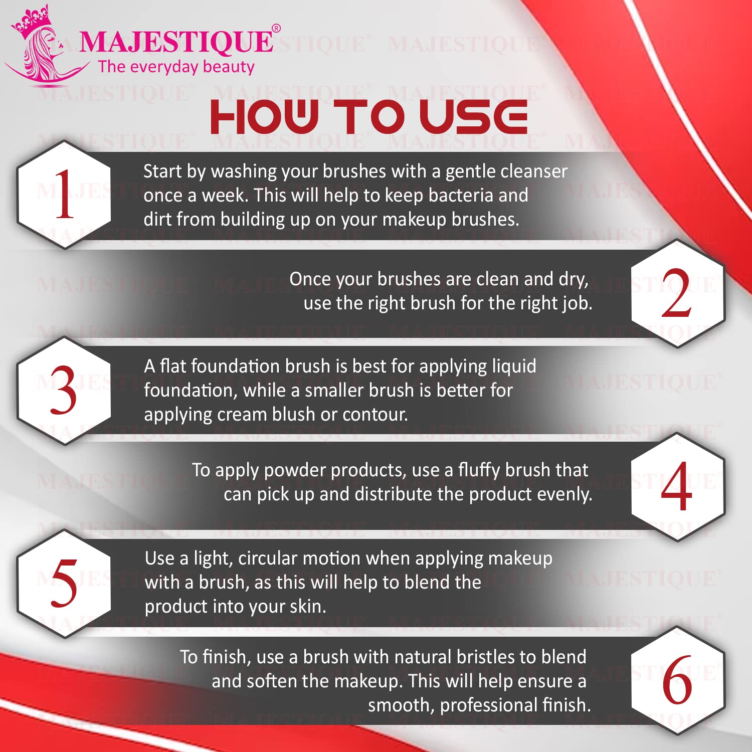Premium Synthetic Makeup Brush Set - 3 Pcs Lip Liner, Lip Filler & Blush Brush Kit for Women | Professional Beauty Tools for Flawless Lipstick & Blush Application | Perfect for Makeup Artists & Daily Beauty Routine (Red)
