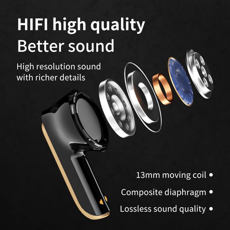 Wireless Bluetooth 5.4 Earbuds with Ear Hooks - 50H Playtime, Deep Bass, IPX7 Waterproof Sports Headphones for Running, Workout, Gym & Outdoor Activities (Black)