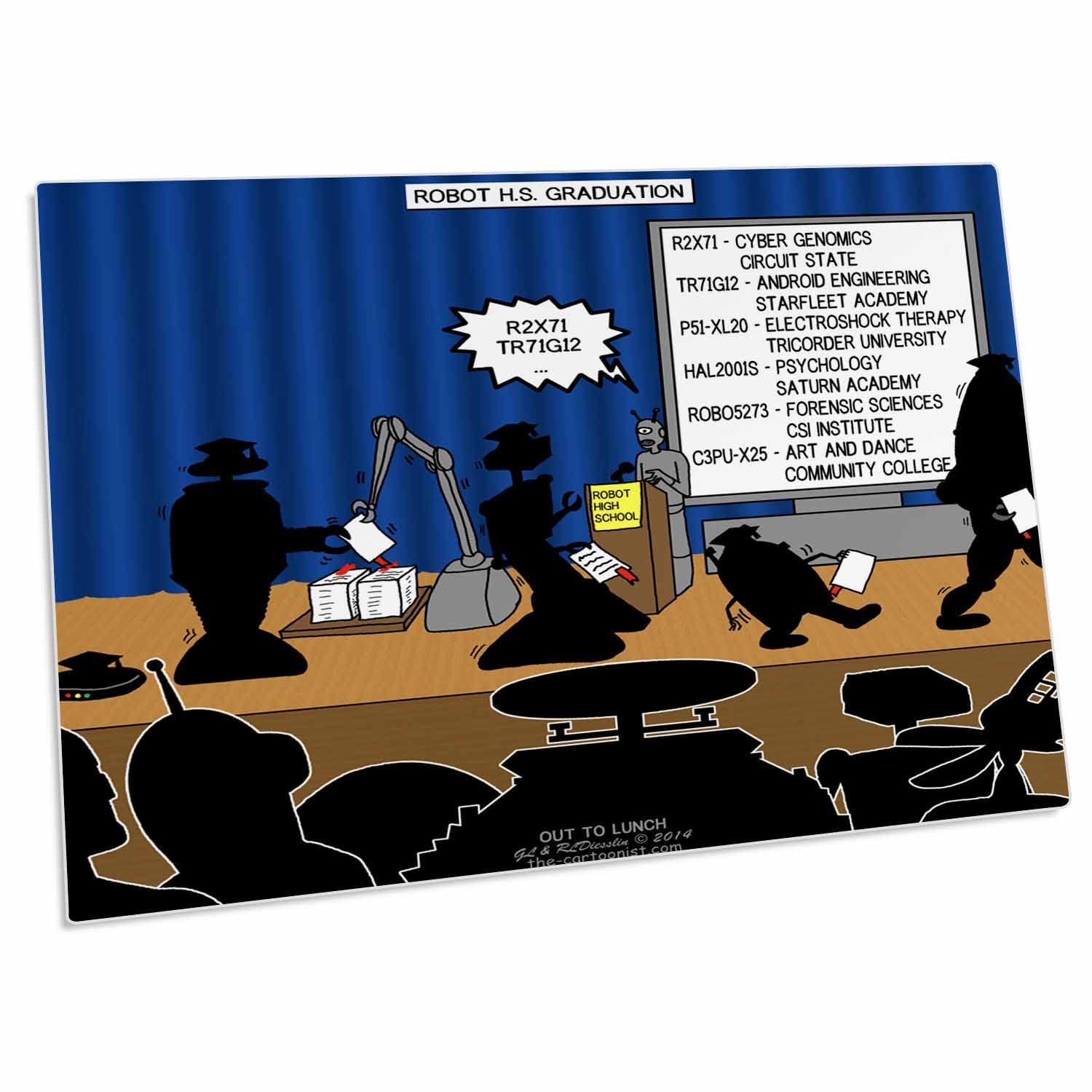 3D Rose Robot High School Graduation Desk Pad Place Mats Set - Non-Slip Table Mat for Dining & Office Use (dpd-221263-1) - Perfect for Graduation Parties, School Events & Home Decor