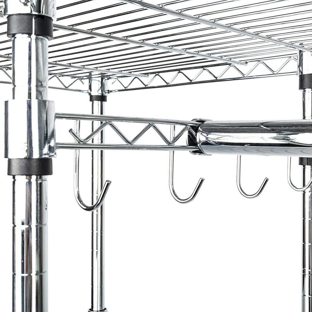 Custom Closet Organizer Shelves System Kit - Expandable Clothes Storage with White Stainless Steel Finish & Hardware Included | Perfect for Bedroom, Walk-in Closet & Home Organization