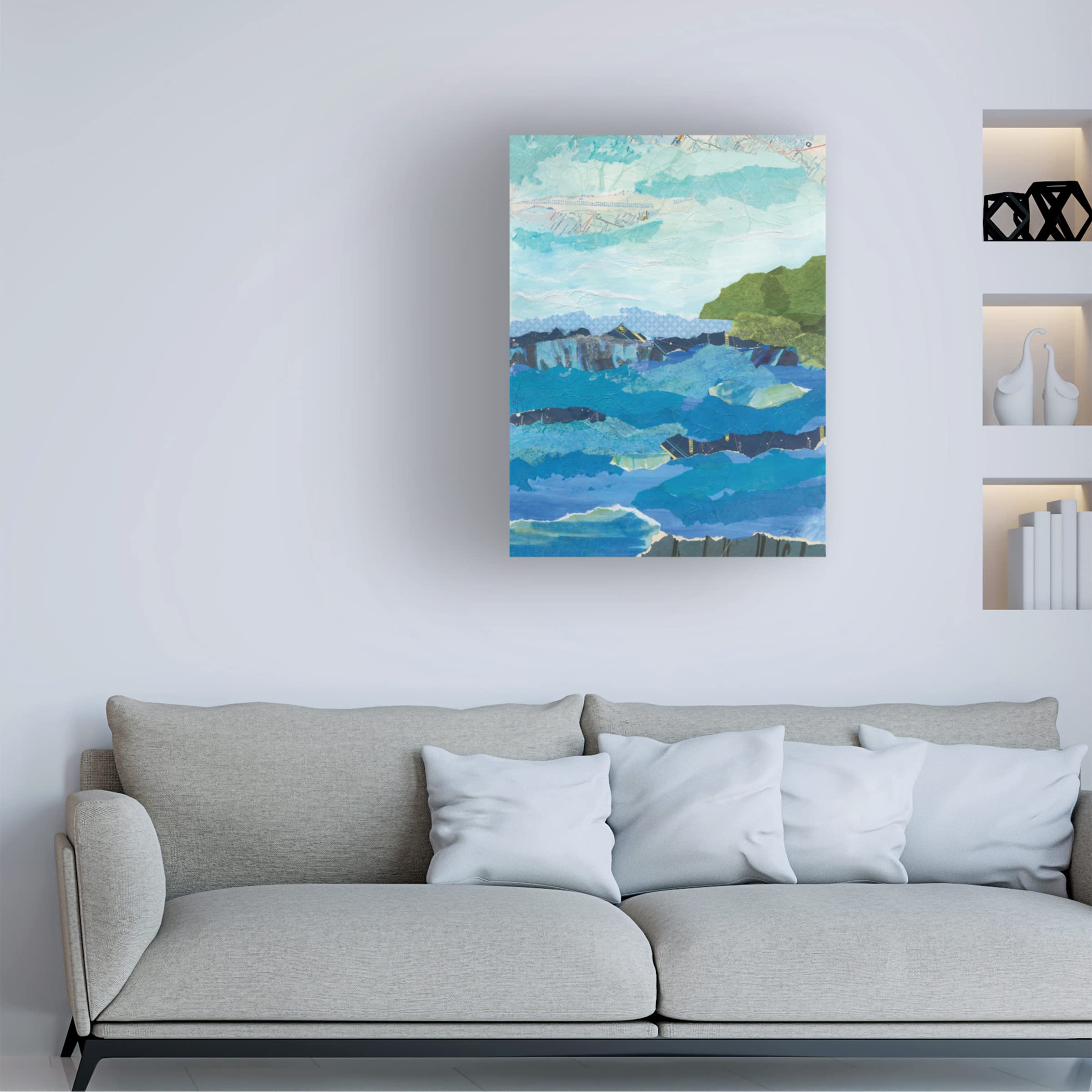 Courtney Prahl Abstract Coastal IV Canvas Wall Art Print - Modern Beach Painting for Living Room, Bedroom & Office Decor
