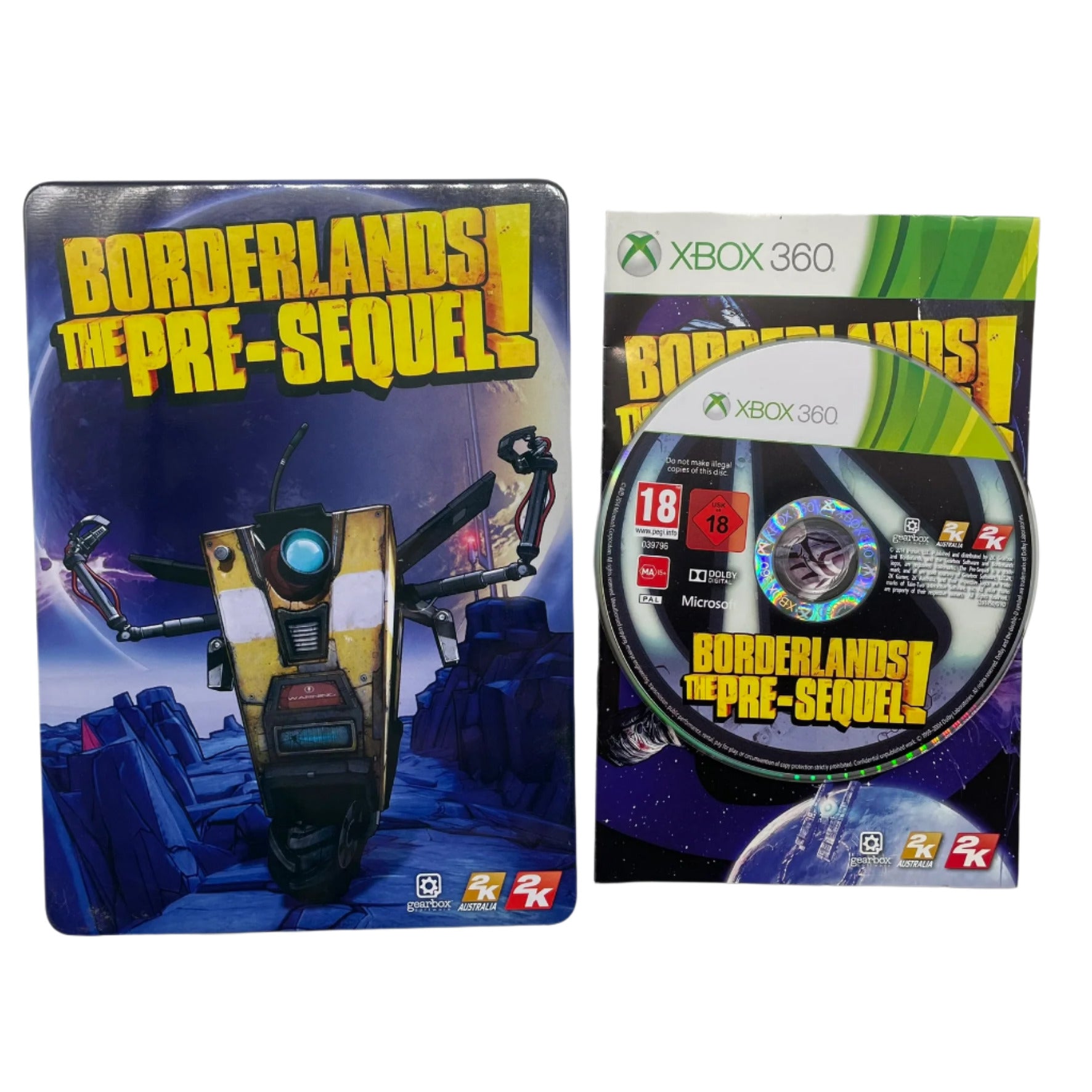 Borderlands: The Pre-Sequel - Xbox 360 Game with Steelbook Case & Manual (PAL Version) - Perfect for Collectors and Retro Gaming Enthusiasts