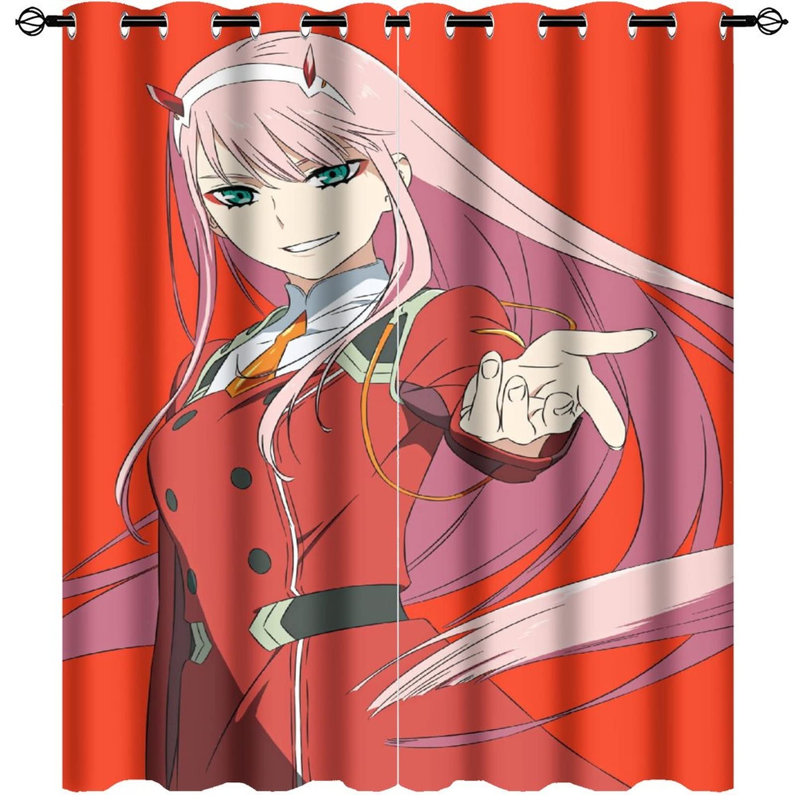 Anime Blackout Curtains for Bedroom - Set of 2 Panels 55x63 Inch - Darkening Grommet Curtains for Living Room & Dorm - Perfect for Movie Nights & Sleep Improvement