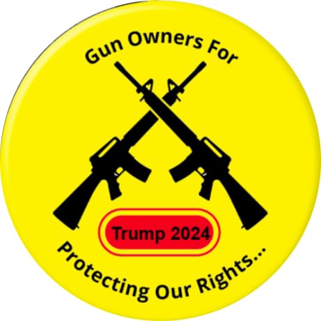 Pro 2A Trump 2024 Pins - Gun Owners for Trump Buttons Set of 8 (2.25 Inches) - Perfect for Political Rallies, Campaign Events & Conservative Apparel Accessories