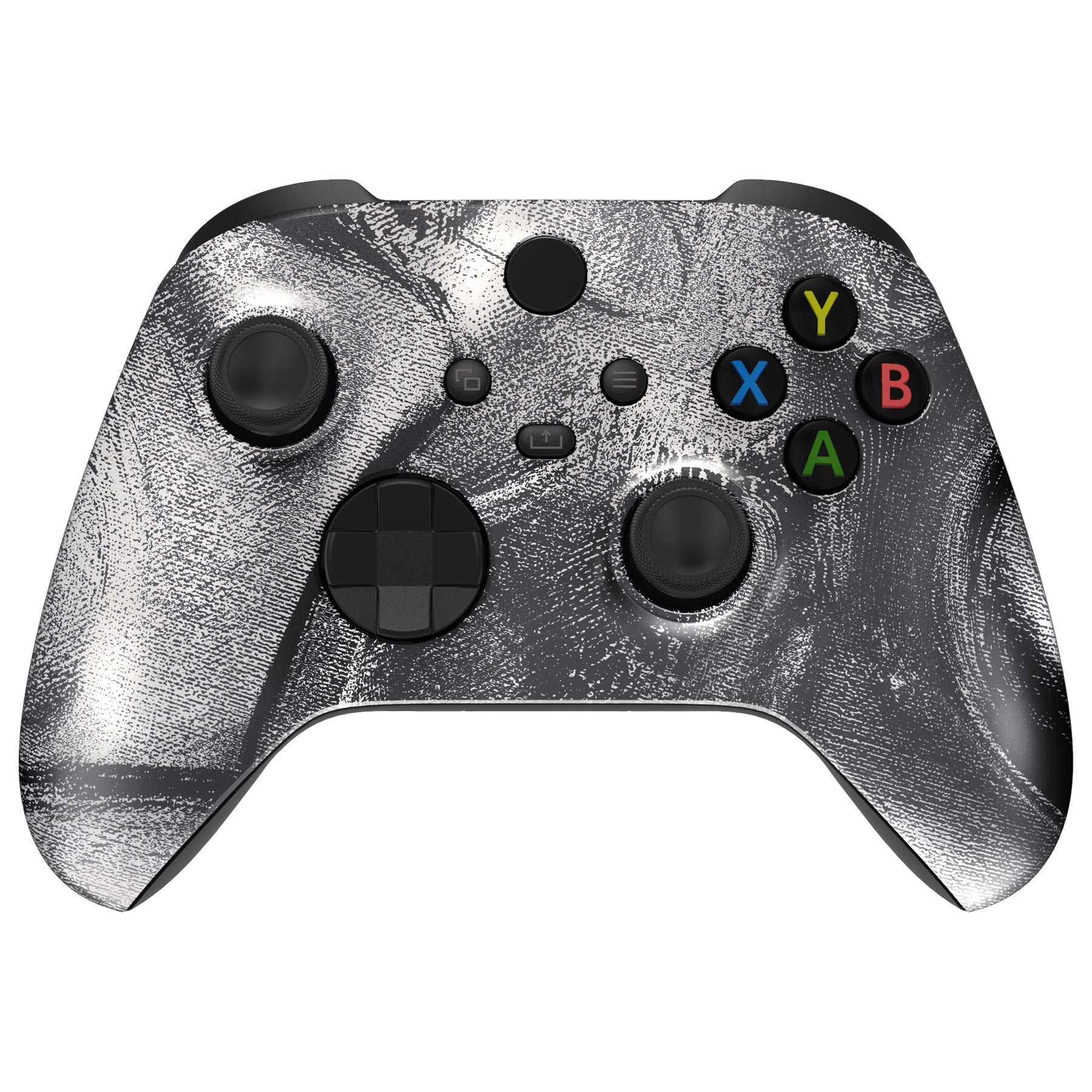 eXtremeRate Silver Wave Soft Touch Grip Faceplate & Housing Shell Case for Xbox Series X/S Controller - Premium Replacement Accessory (Controller Not Included) - Perfect for Gaming, Streaming & Customization