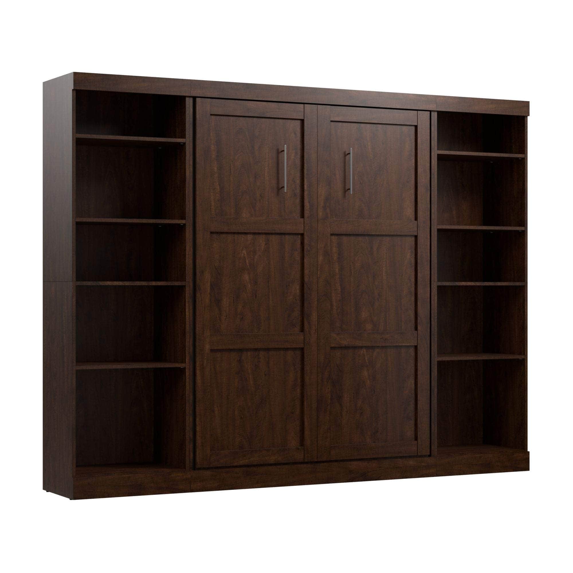 Space-Saving Full Murphy Bed with 2 Storage Units (109W) - 7 Color Options for Home, Office, or Guest Room Use