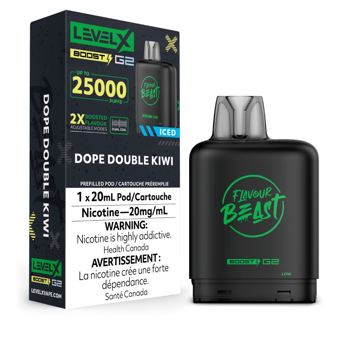 Dope Double Kiwi Flavour Beast Level X Boost - Premium Vape Juice for Refreshing Taste | Perfect for Vaping at Home, Parties & Outdoor Adventures