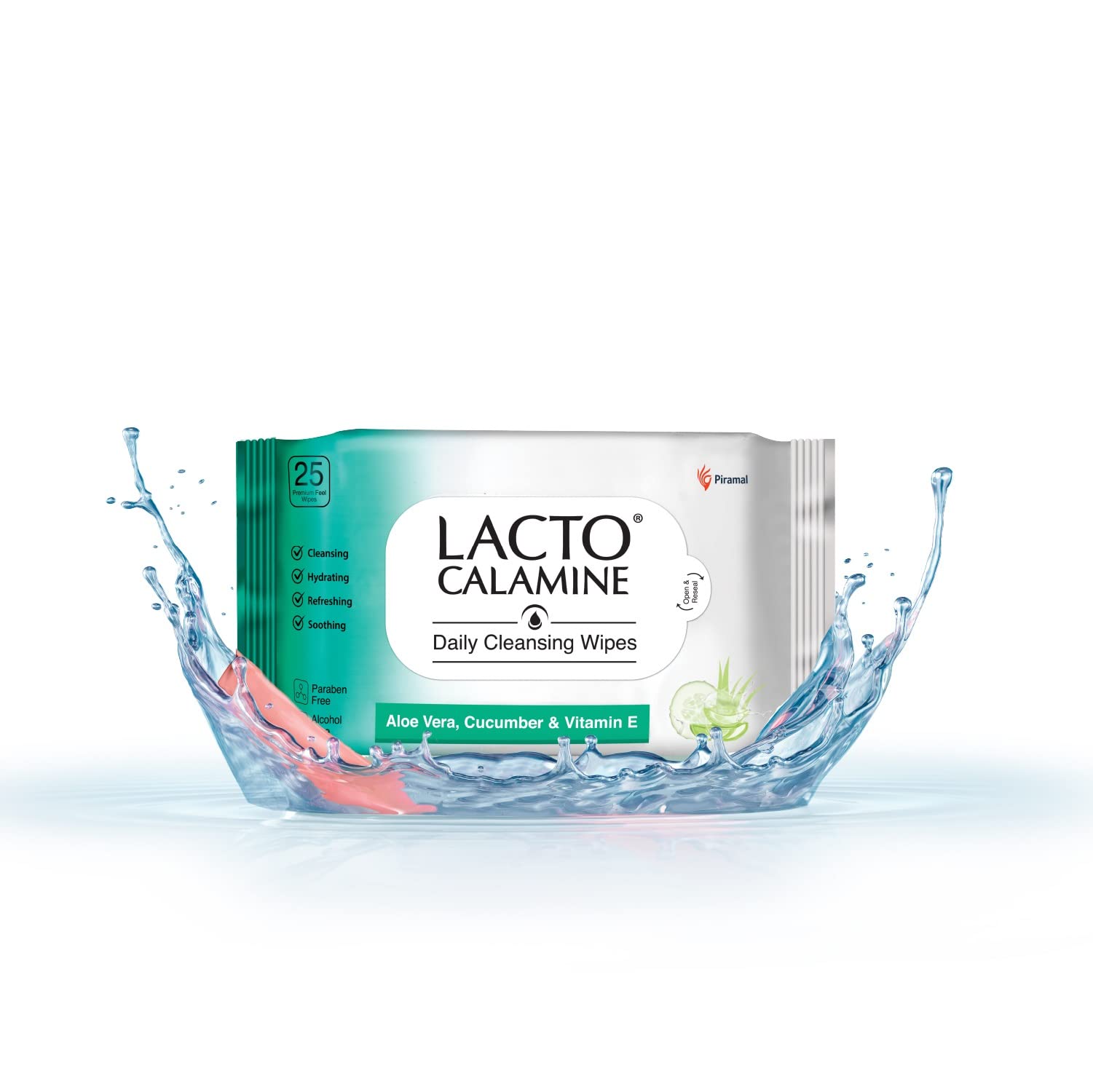 Lacto Calamine Cucumber Face Toner with Green Tea & Niacinamide - 120ml | Daily Cleansing Face Wipes with Aloe Vera, Cucumber & Vitamin E (25 Wipes) | Oil Control, Pore Minimizing & Hydrating | Perfect for Travel, Gym & Daily Skincare Routine