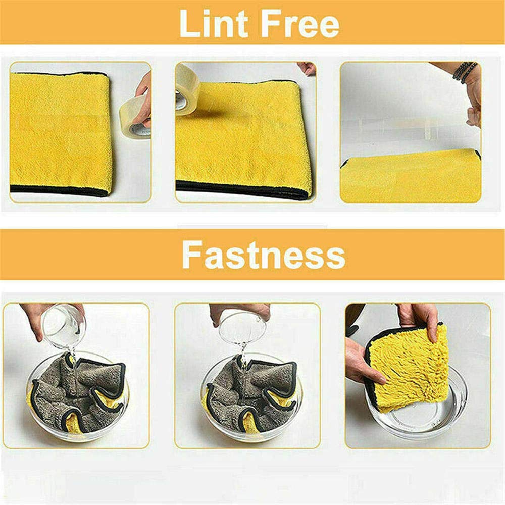 Premium 4-Pack Double-Sided Microfiber Cleaning Towels - Super Absorbent Car Wash Cloths, Dust & Buffing Towels for Cars, Pets & Household Cleaning - Ultra Soft & Lint-Free for Streak-Free Shine