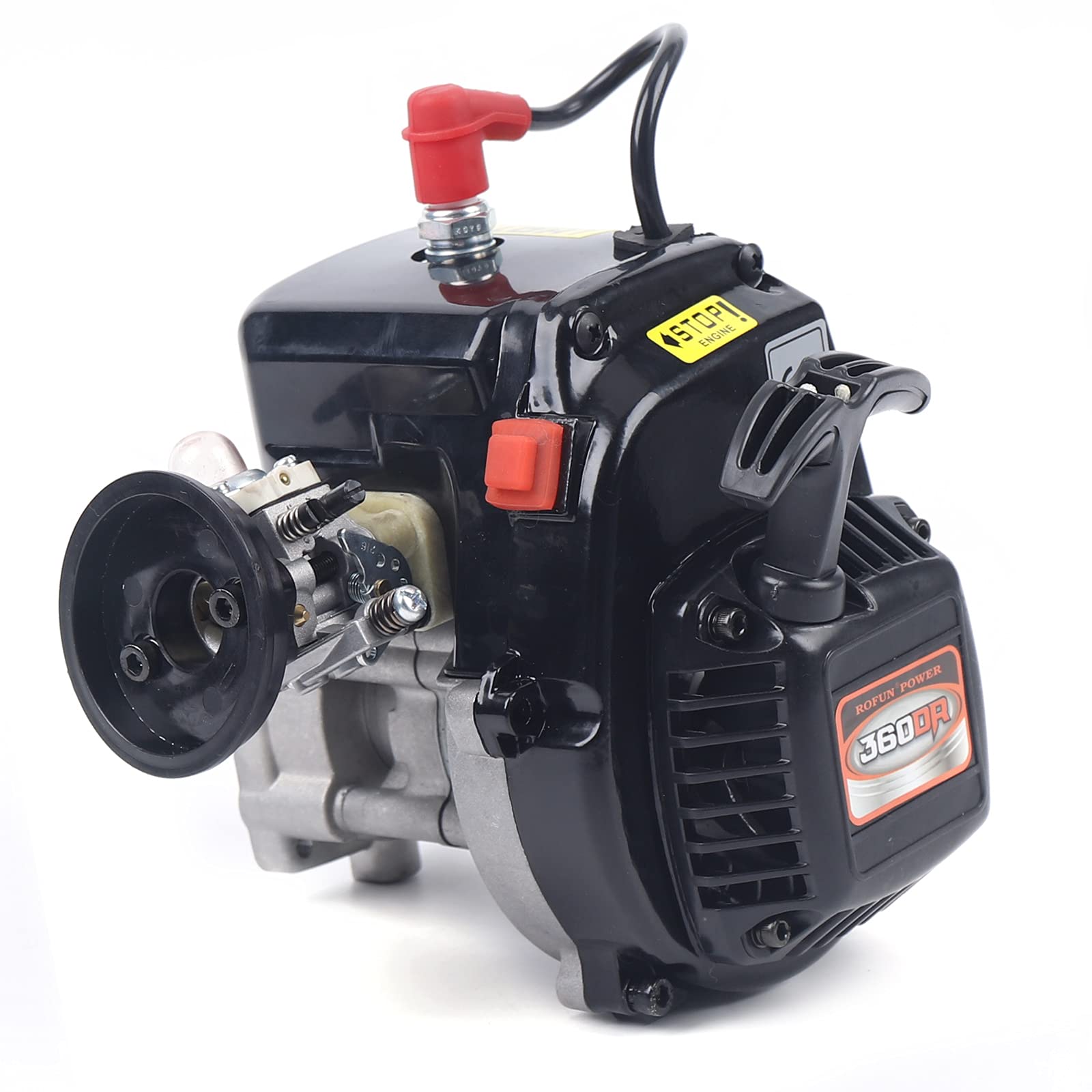 36CC 2-Stroke Gasoline Engine - Heavy Duty 4-Bolt Air Cooled Motor with Recoil Start for ROVAN, Redcat, HPI, KM Baja 5SC RC Cars - Perfect for Off-Road Racing, Bashing & Car Upgrades