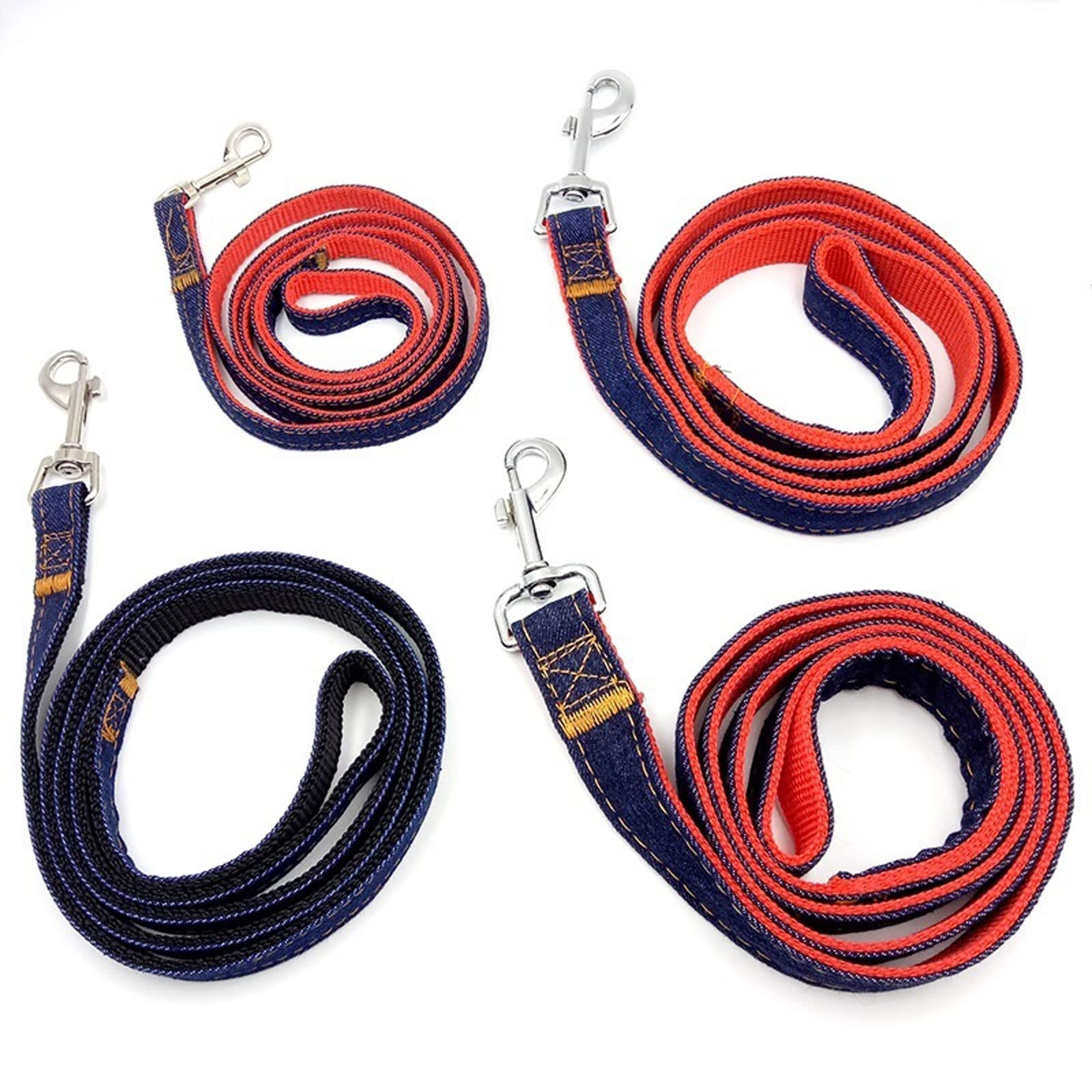 LINKANRUO Slip Leads for Dogs - Adjustable Denim Dog Leash & Vest Harness - Pet Training Supplies for Small Medium Large Breeds - Perfect for Walking, Training, and Outdoor Adventures
