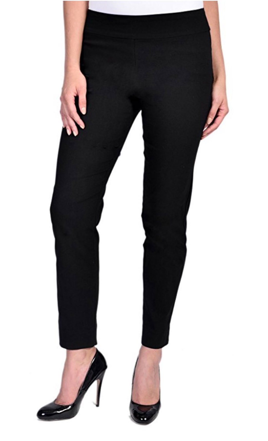 Krazy Larry Women's Pull-On Ankle Pants - Stretchy Comfort Pants for Work, Travel & Casual Wear