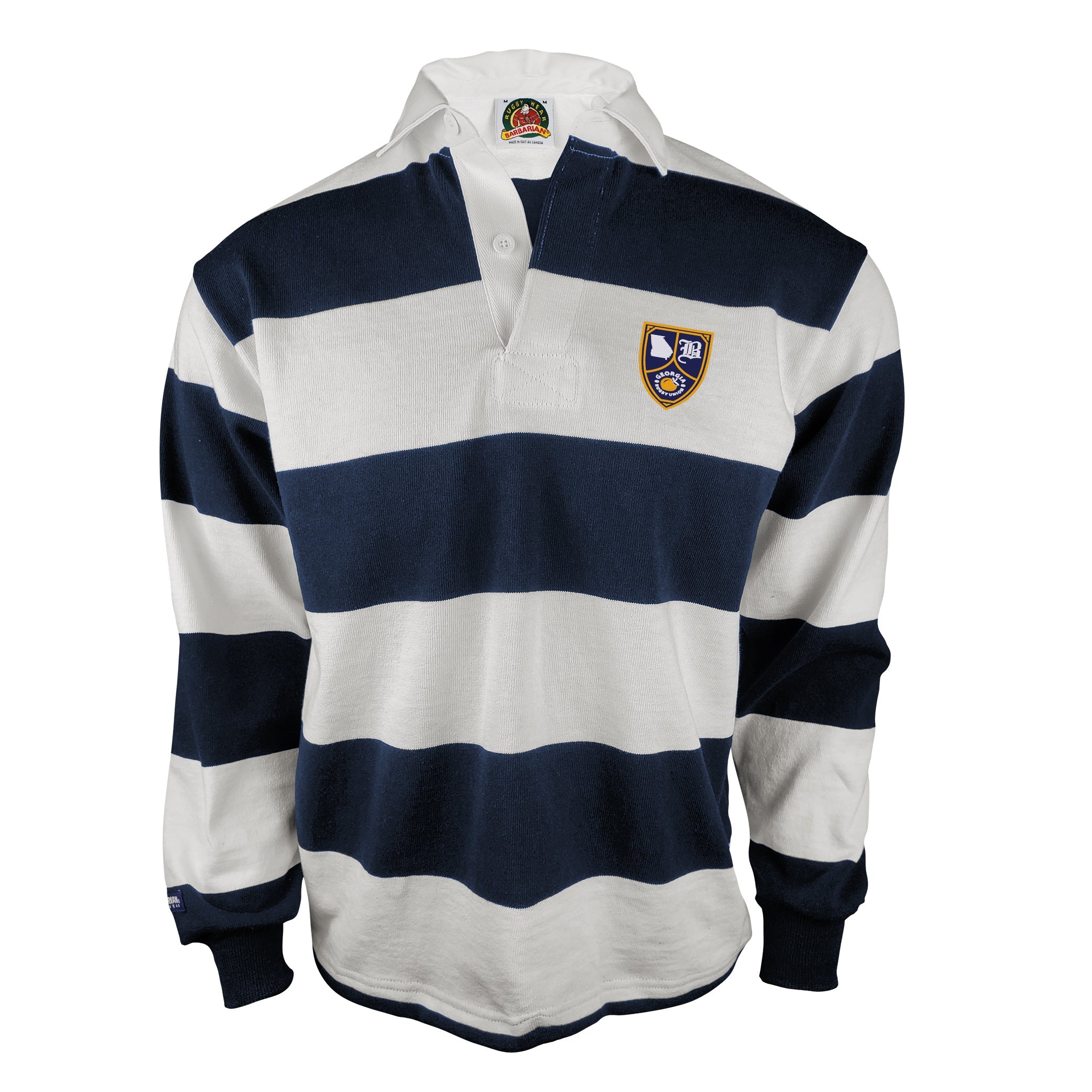 Georgia Rugby Union 4 Inch Stripe Jersey - Breathable Performance Rugby Shirt for Men - Perfect for Matches, Training & Fan Support