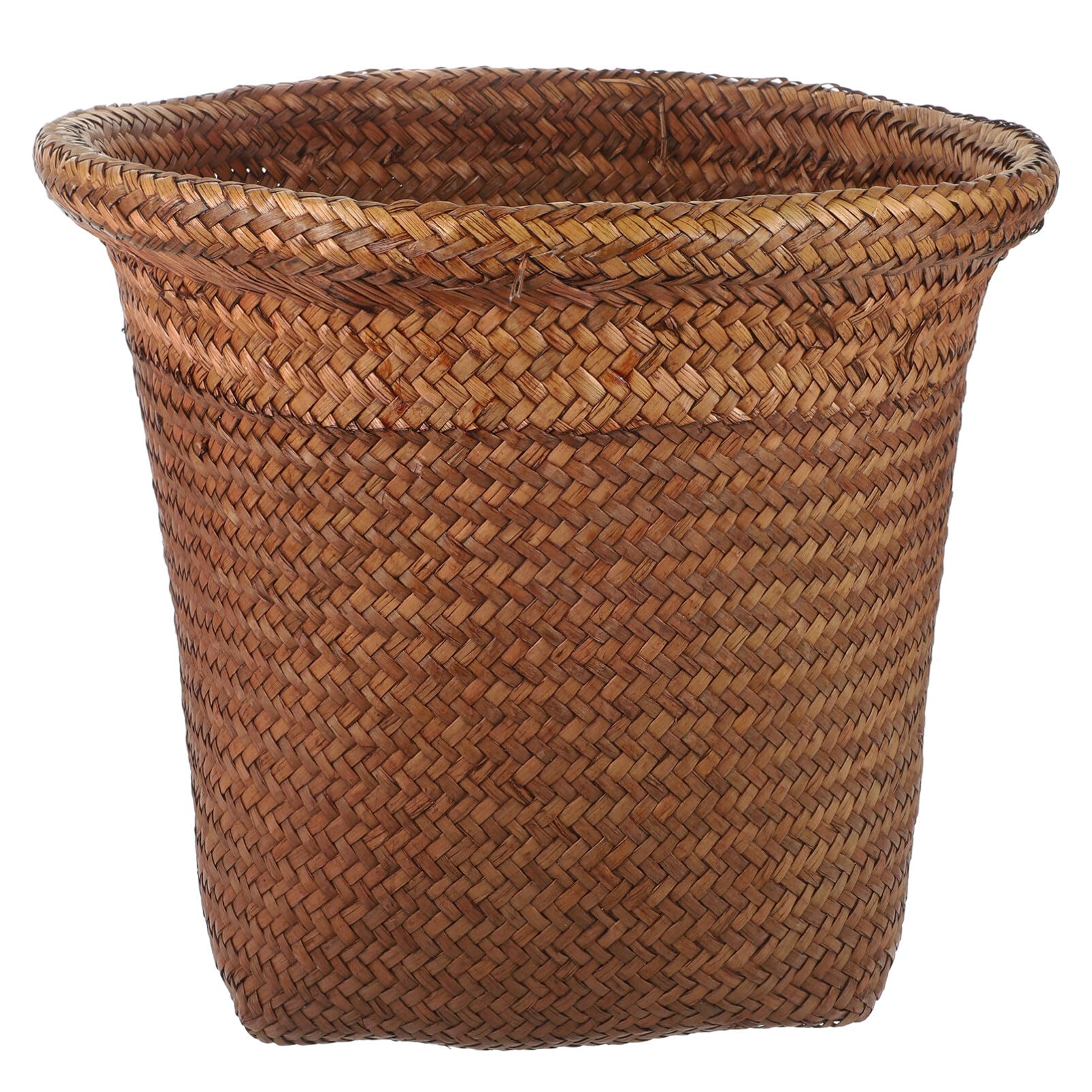 NUOBESTY Woven Rattan Trash Can with Motion Sensor - Slim Waste Basket for Kitchen, Bathroom, Bedroom & Office - Eco-Friendly Planter Bin for Home Decor & Organization