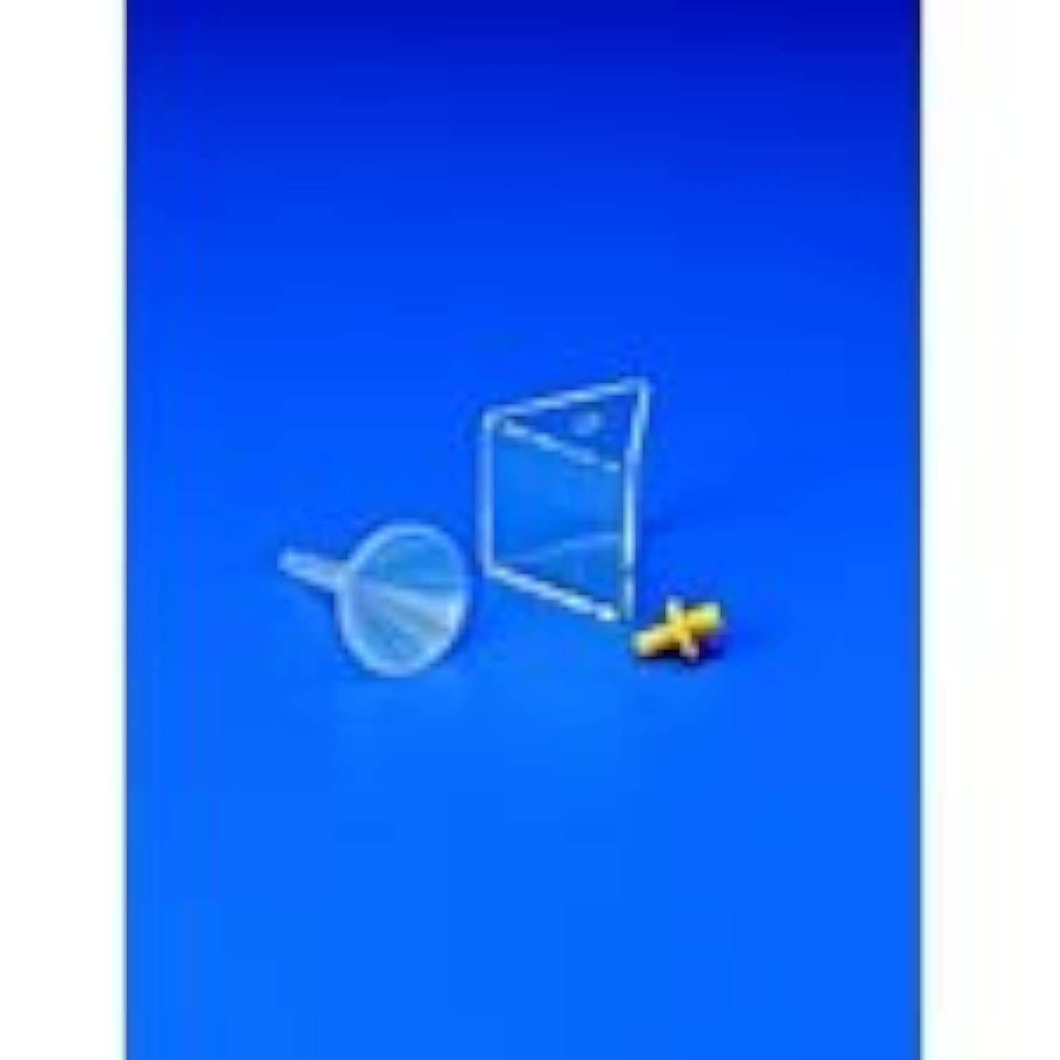 United Scientific Supplies PHA045 Hollow Prism with Funnel and Stopper - Premium Optical Physics Lab Equipment for Light Refraction Experiments in Schools & Laboratories