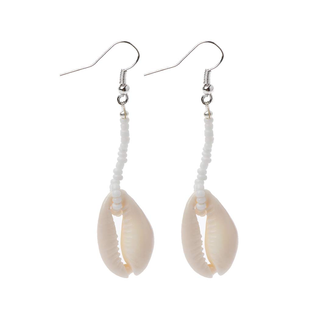 Bohemian Natural Cowrie Shell Drop Earrings for Women - Handmade Beach Jewelry, Boho Dangle Earrings for Girls | Perfect for Summer, Vacations & Beach Parties