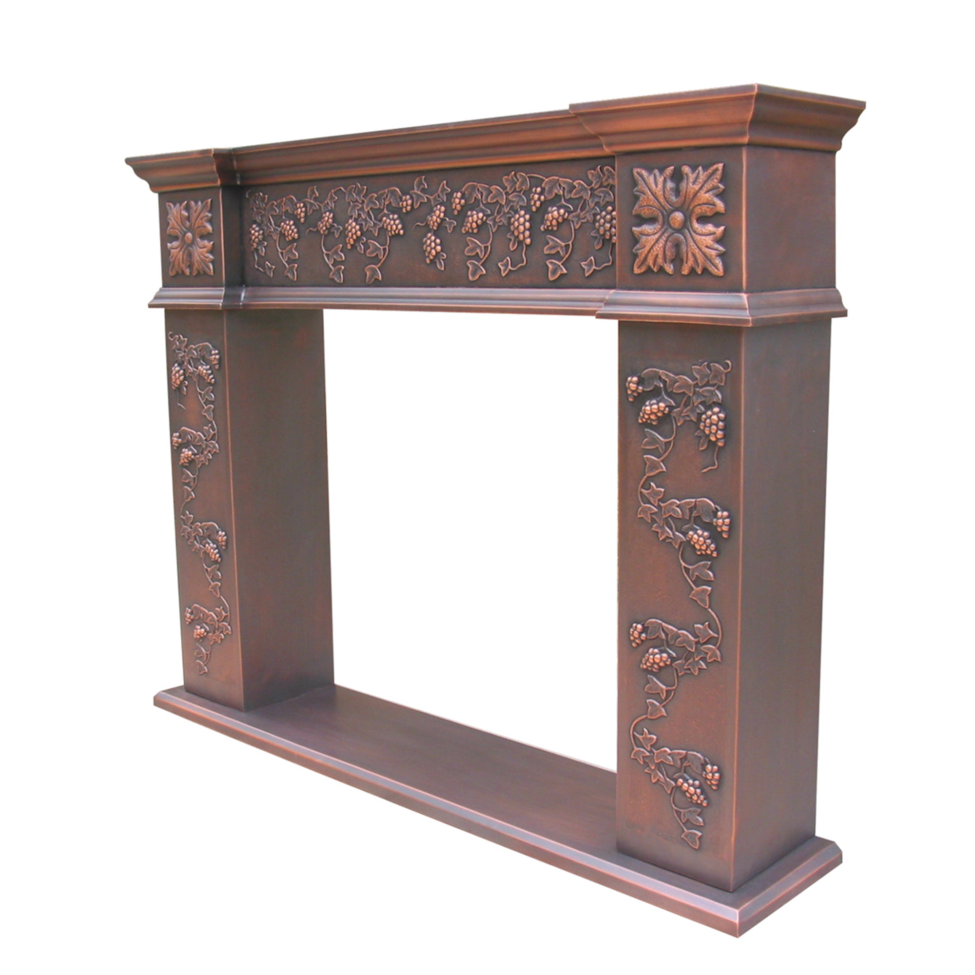 Custom Copper Fireplace Mantel Surround with Electric Insert - Elegant Home Decor for Living Room & Bedroom Heating Solution