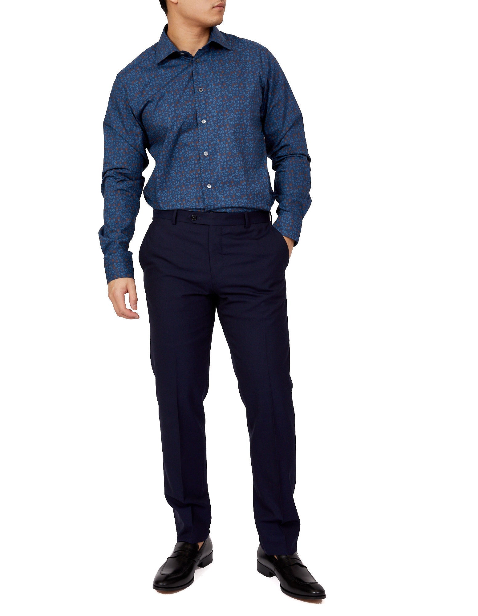 HENRY SARTORIAL Men's Casual Cotton Button Down Shirt - Light Blue - Comfortable & Breathable for Work, Travel & Everyday Wear