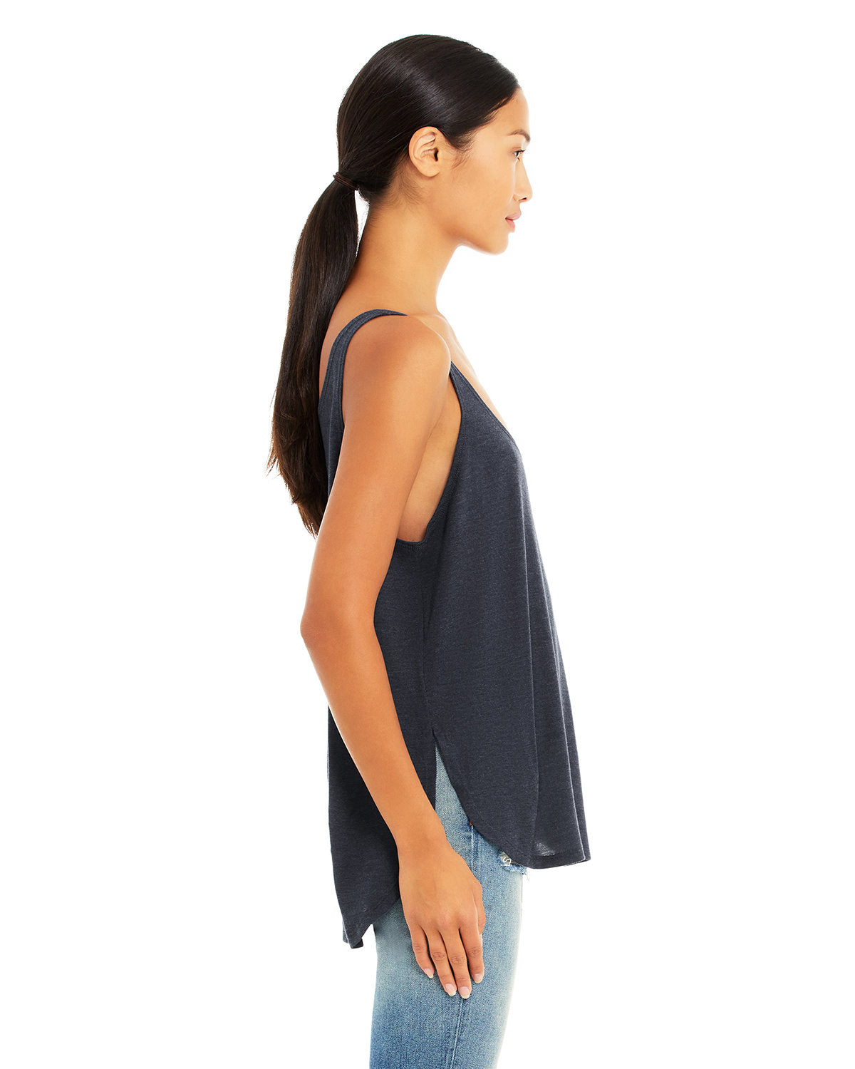 Bella + Canvas B8802 Women's Flowy Side Slit Tank Top - Soft Casual Tee for Summer, Yoga, and Layering Outfits