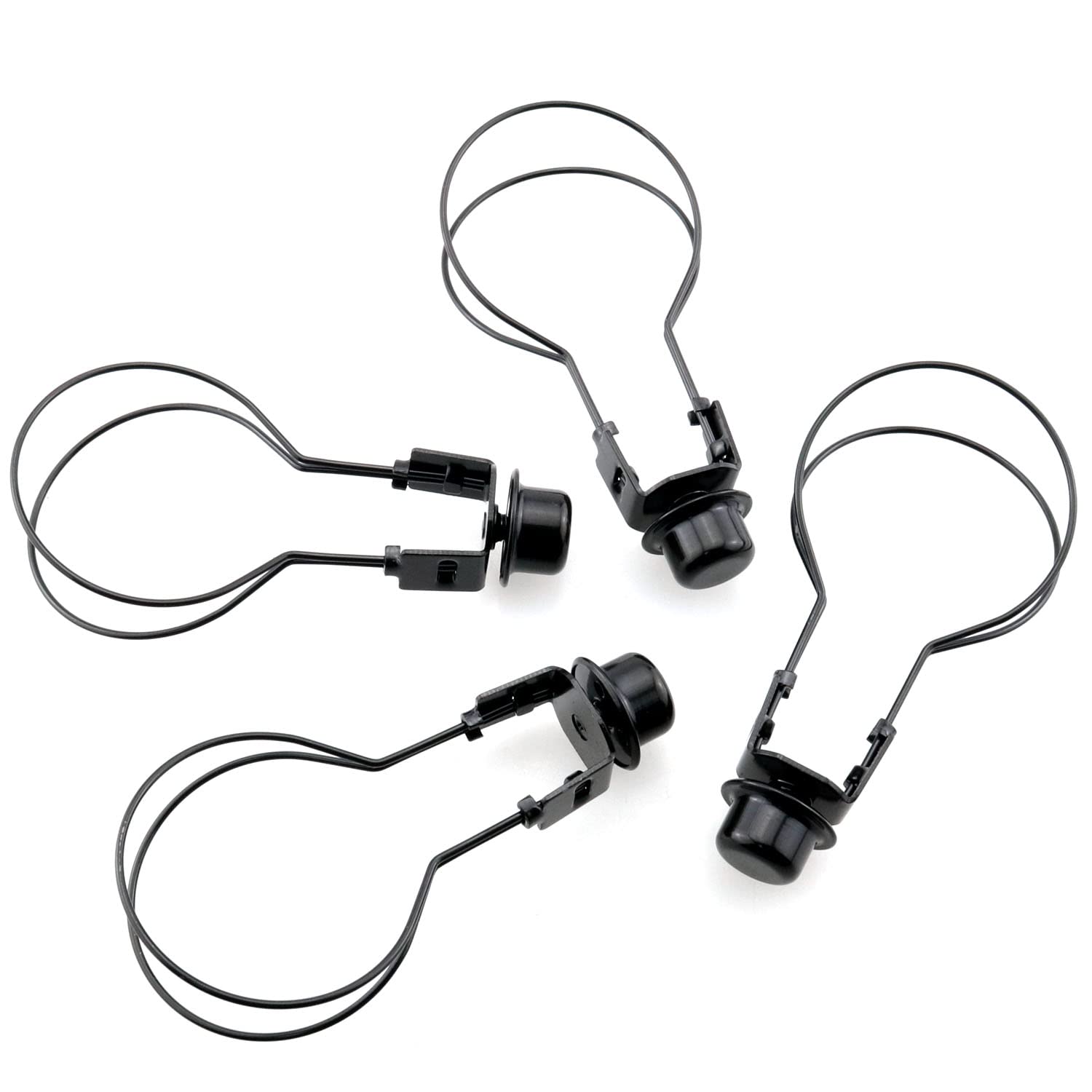 4PCS Black Clip-On Lamp Shades - Round Light Bulb Covers for DIY Lighting Projects - Perfect for Bedroom, Living Room, and Home Decor