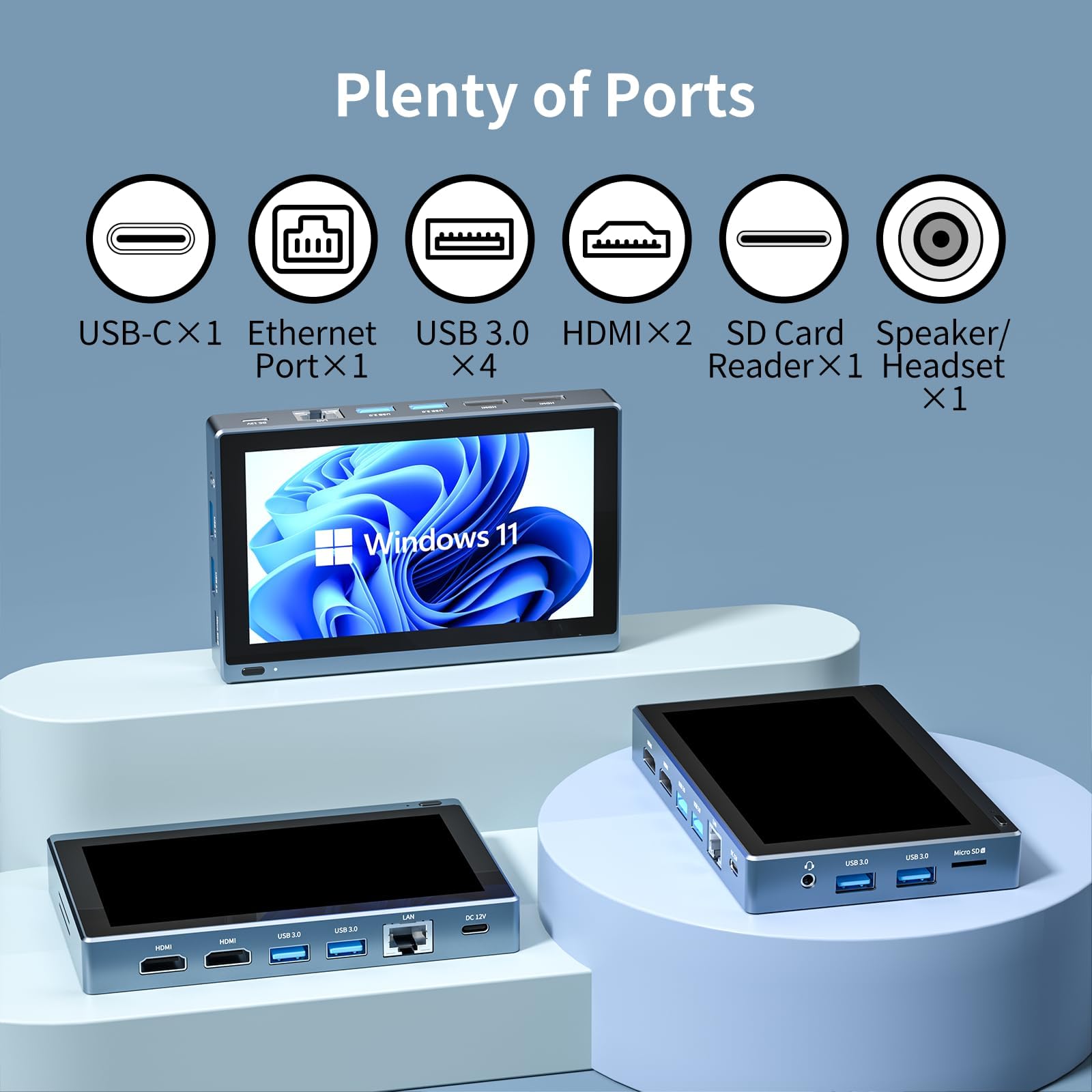 HEIGAOLAPC Mini PC Windows 11 Pro - Intel Celeron J4125 (2.7GHz) 8GB DDR4 256GB eMMC Small Desktop Computer - 4K @60Hz Triple Display Support with WiFi 6, BT 5.2, Dual HDMI & RJ45 LAN - Perfect for Home Office, Business Work & Digital Signage