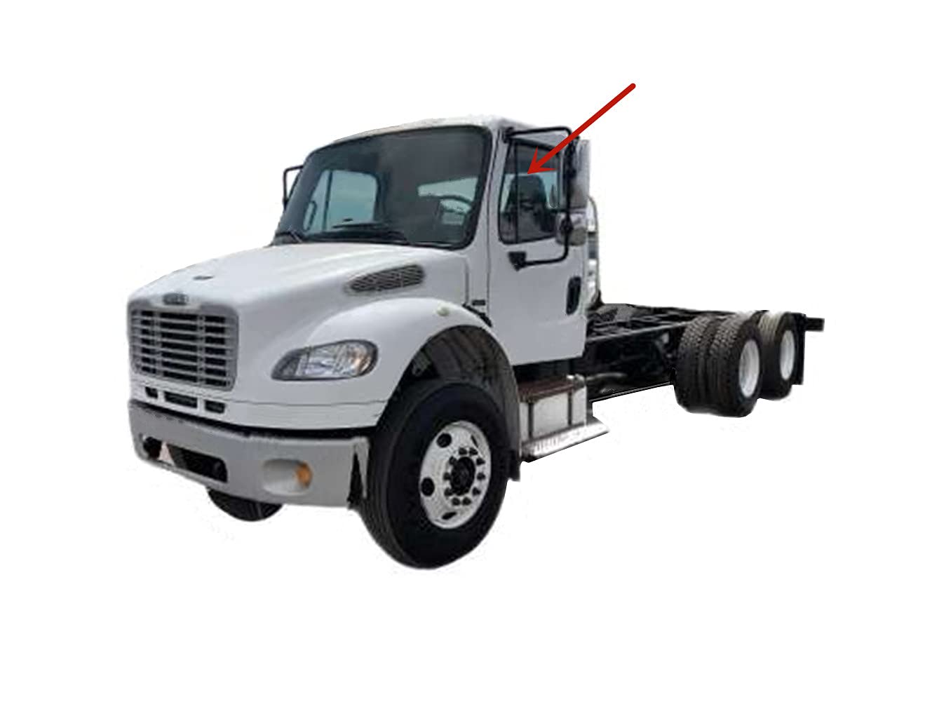 Freightliner 108SD & 114SD Driver Side Front Door Window Glass Replacement (2013-2023) - Perfect for Truck Repairs and Fleet Maintenance