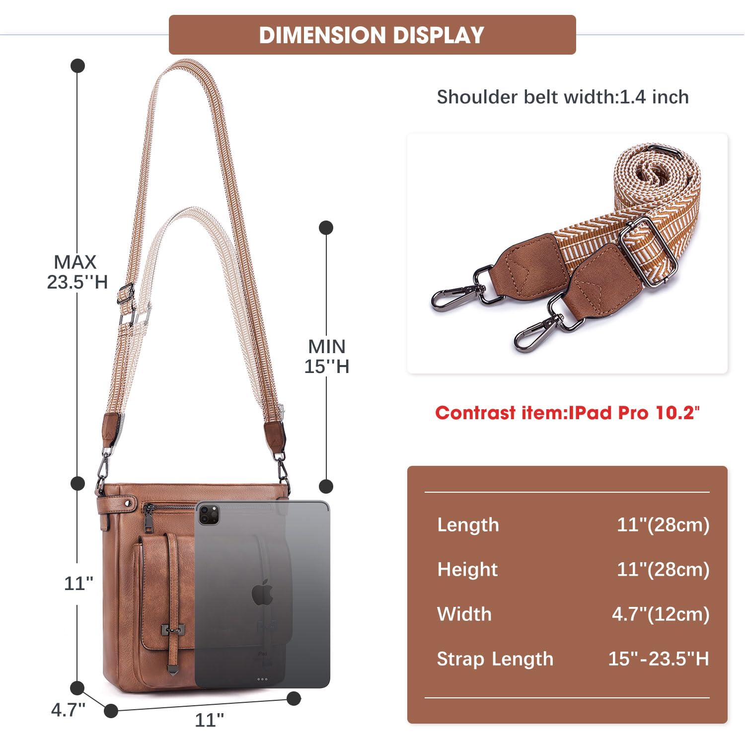Women's Crossbody Bags with Adjustable Strap - Soft Leather Multi-Pocket Purse for Travel & Daily Use