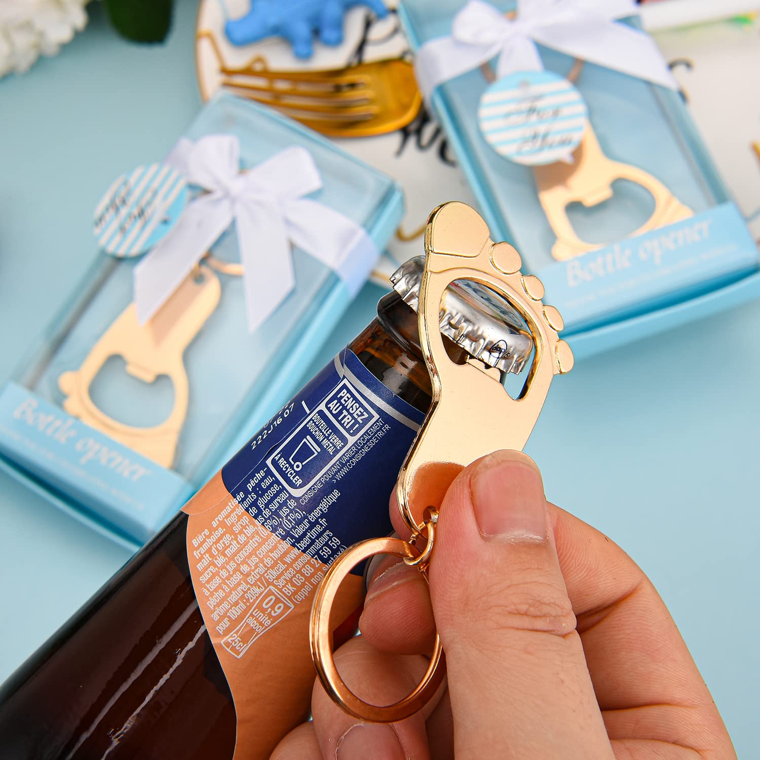 24-Pack VZCBZC Bottle Openers with Footprint Design - Perfect Party Favors, Gifts & Decorations for Guests - Ideal for Weddings, Showers & Birthday Parties
