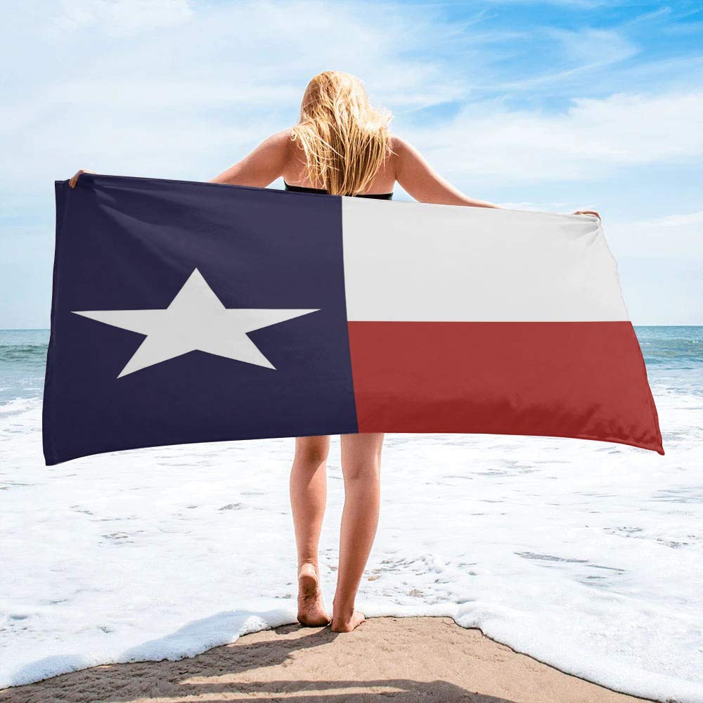 Texas Flag Lone Star Personalized Quick Dry Microfiber Beach Towel - Oversized 27x55 Inch Sand Blanket, Lightweight & Super Absorbent - Perfect for Beach, Pool, Swim, Gym, Spa, Bathroom & Hotel Use - USA Patriotic American Flag Design