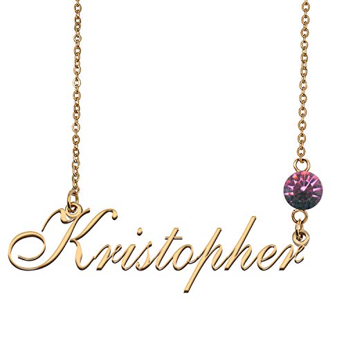 Personalized 2 Name Necklace with Birthstone Charm - Custom Couple/Girlfriend Gift for Anniversary, Valentine's Day & Special Occasions