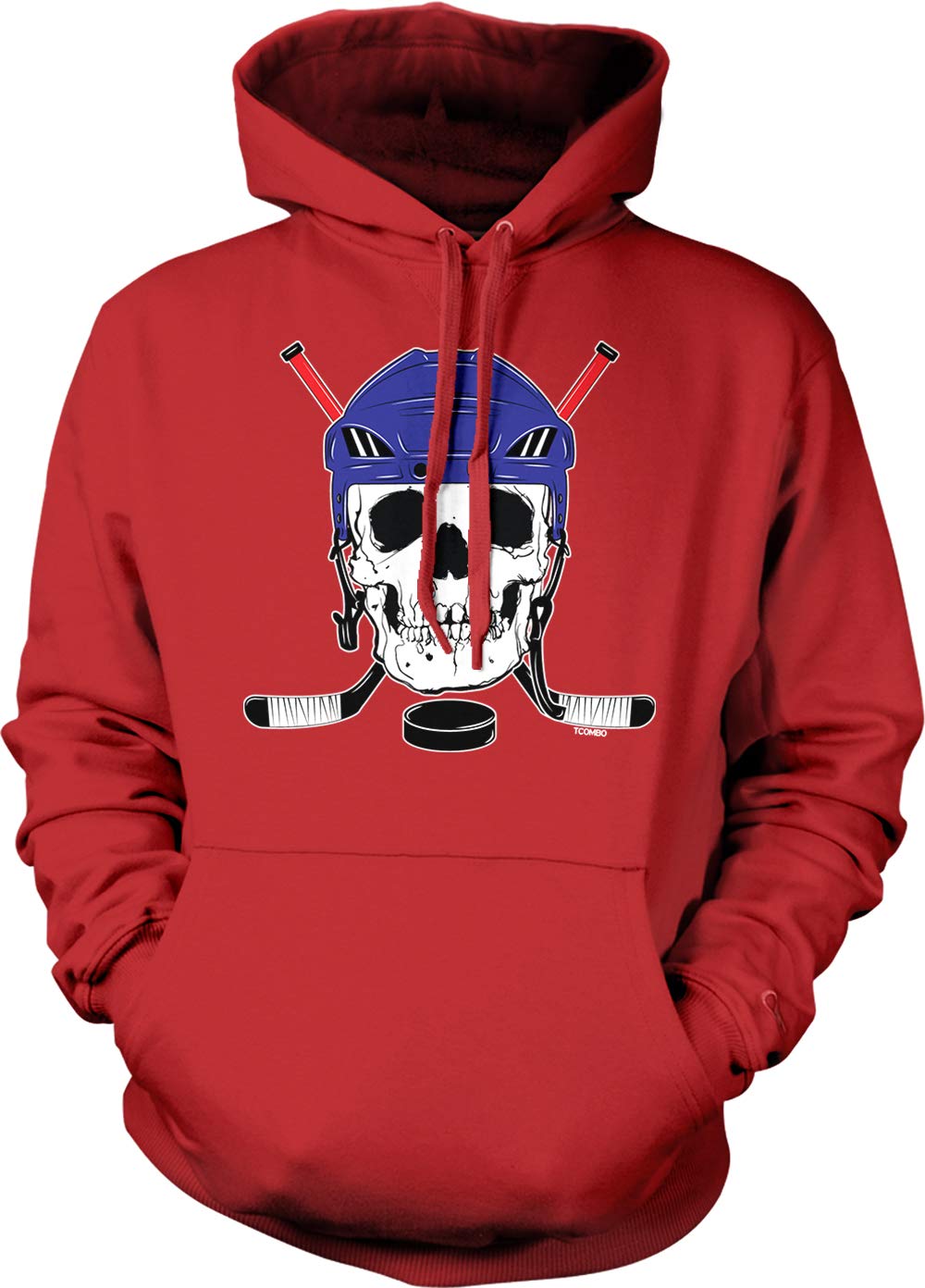 Tcombo Skull & Crossed Hockey Sticks Design - Unisex Sports Hoodie Sweatshirt for Men & Women | Perfect for Hockey Fans, Game Day & Casual Wear