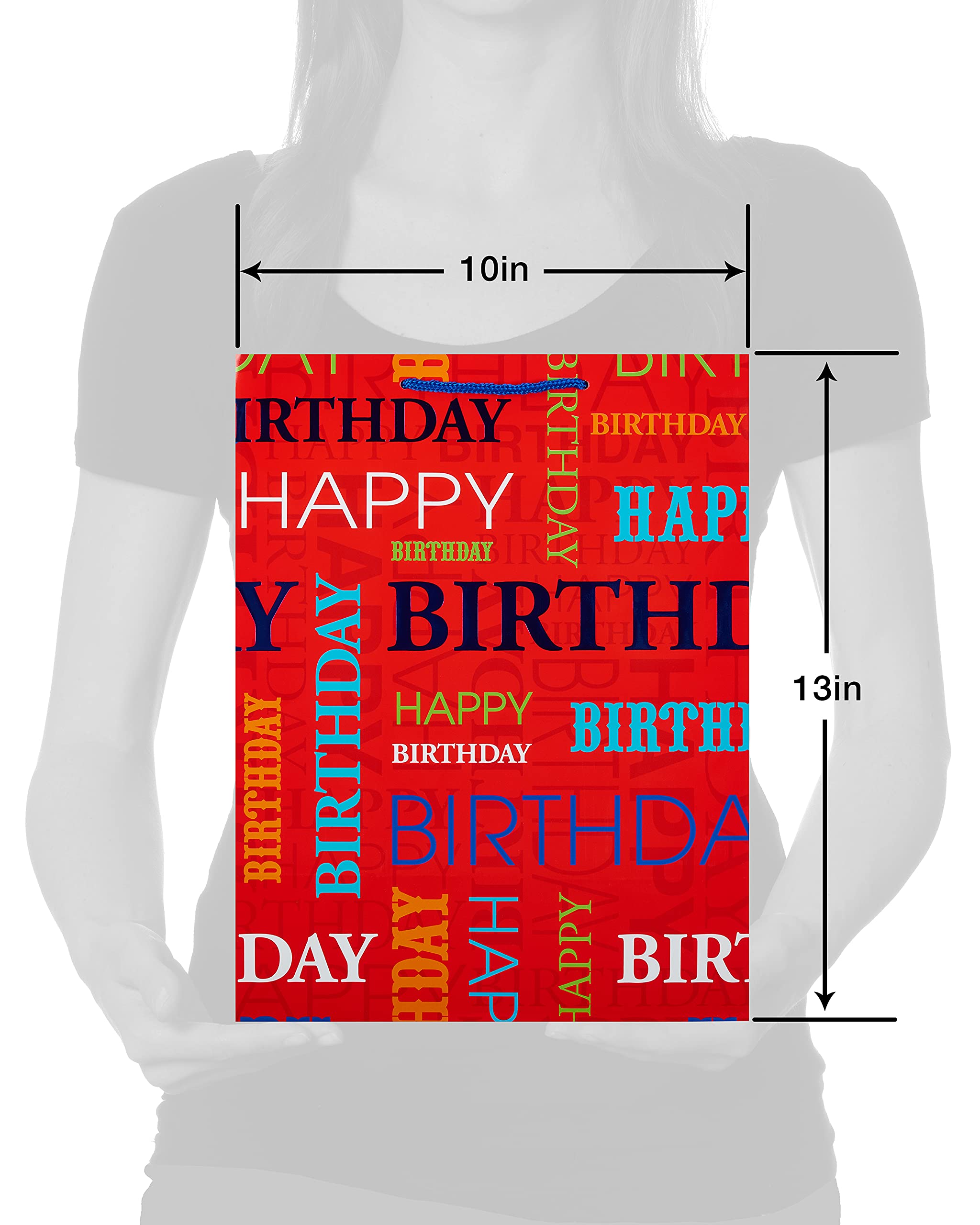 American Greetings All-Occasion Gift Bags Set - 6 Premium Gift Bags for Men (3 Medium 10