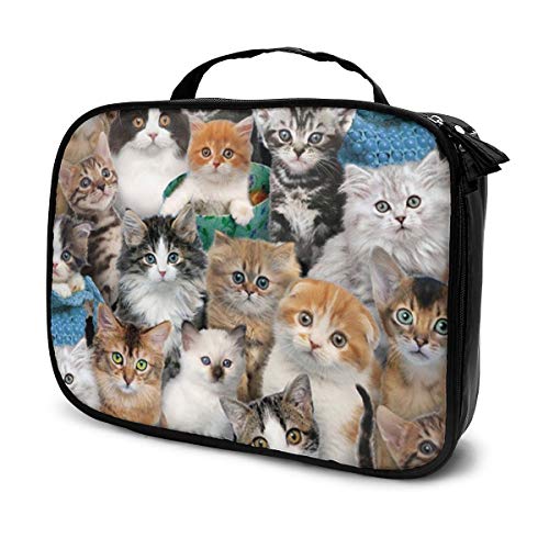 Countless Cats Makeup Bag Organizer - Waterproof Travel Cosmetic Bag with Handle, Cute Toiletry Bag for Women & Girls - Perfect for Travel, Gym, and Daily Essentials Storage