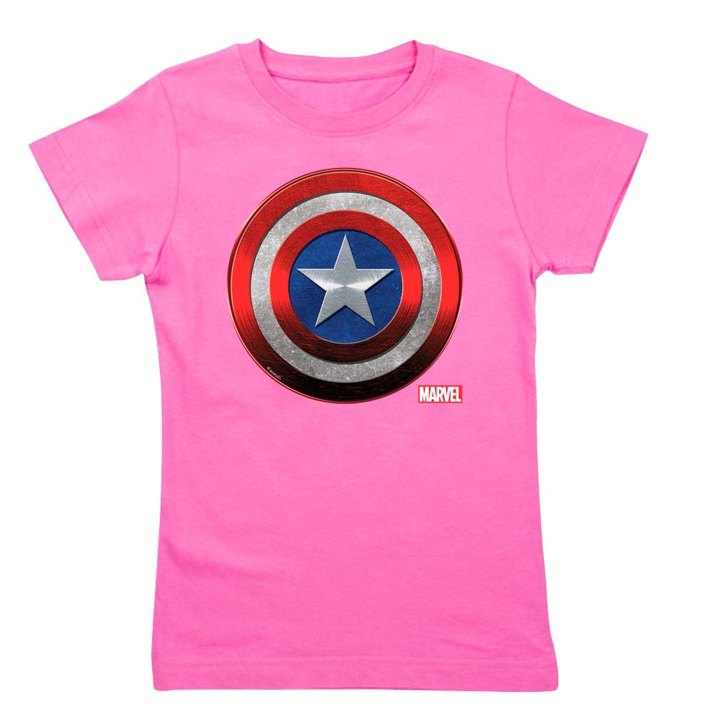Captain America Grunge Girl's Slim Fit T-Shirt | Marvel Superhero Graphic Tee for Women | Casual Wear, Cosplay & Comic Con Outfits