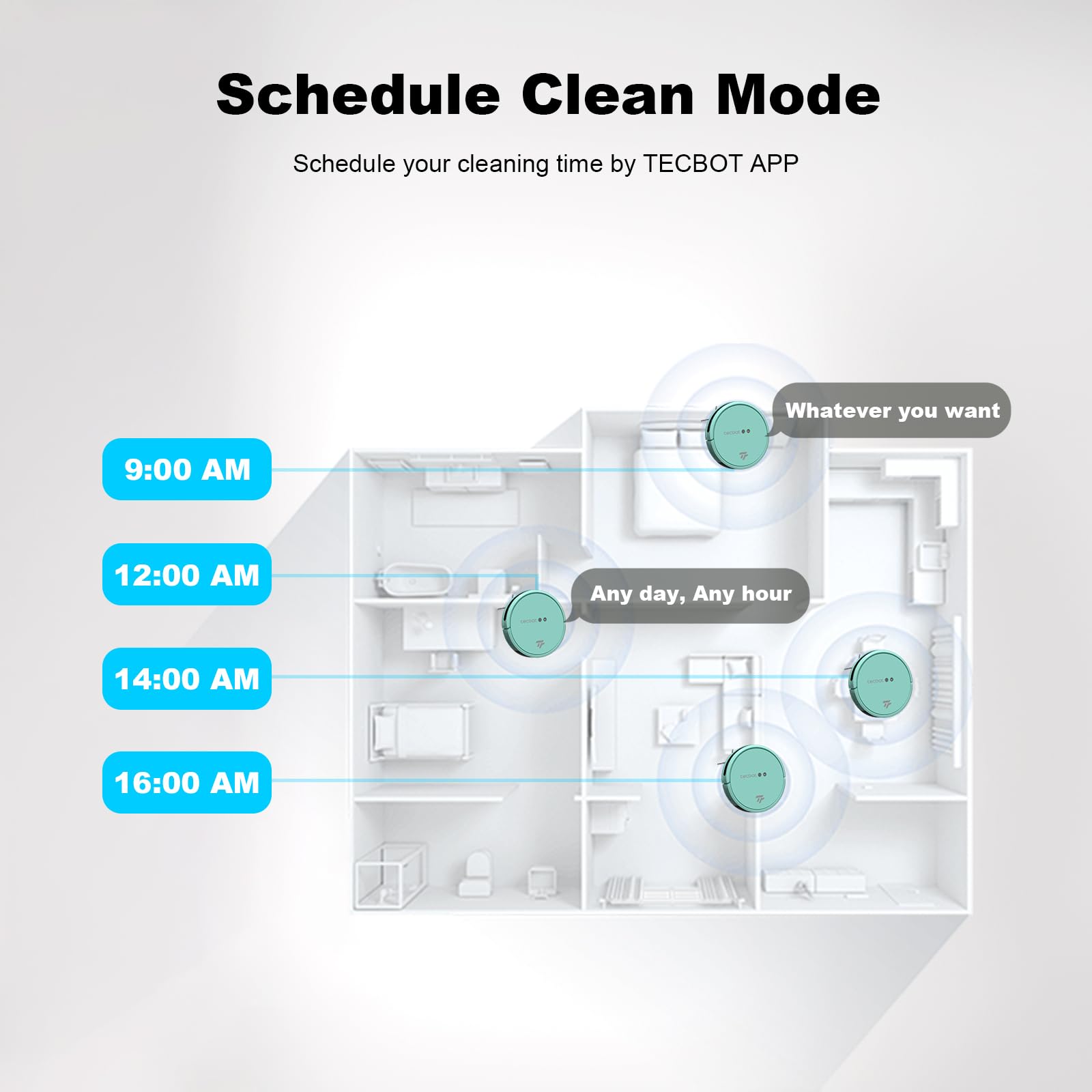 2-in-1 Robot Vacuum and Mop Cleaner - 1800Pa Strong Suction, 100min Runtime, Self-Charging, WiFi/APP/Remote Control - Ultra Slim Design for Hard Floors & Pet Hair - Perfect for Daily Home Cleaning & Pet Owners (Blue)