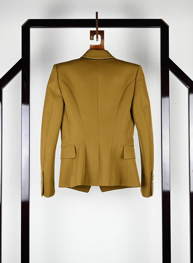 Balmain Women's Blazer Jacket in Ocra - Size 40 | Luxury Tailored Blazer for Office, Business Meetings & Special Occasions