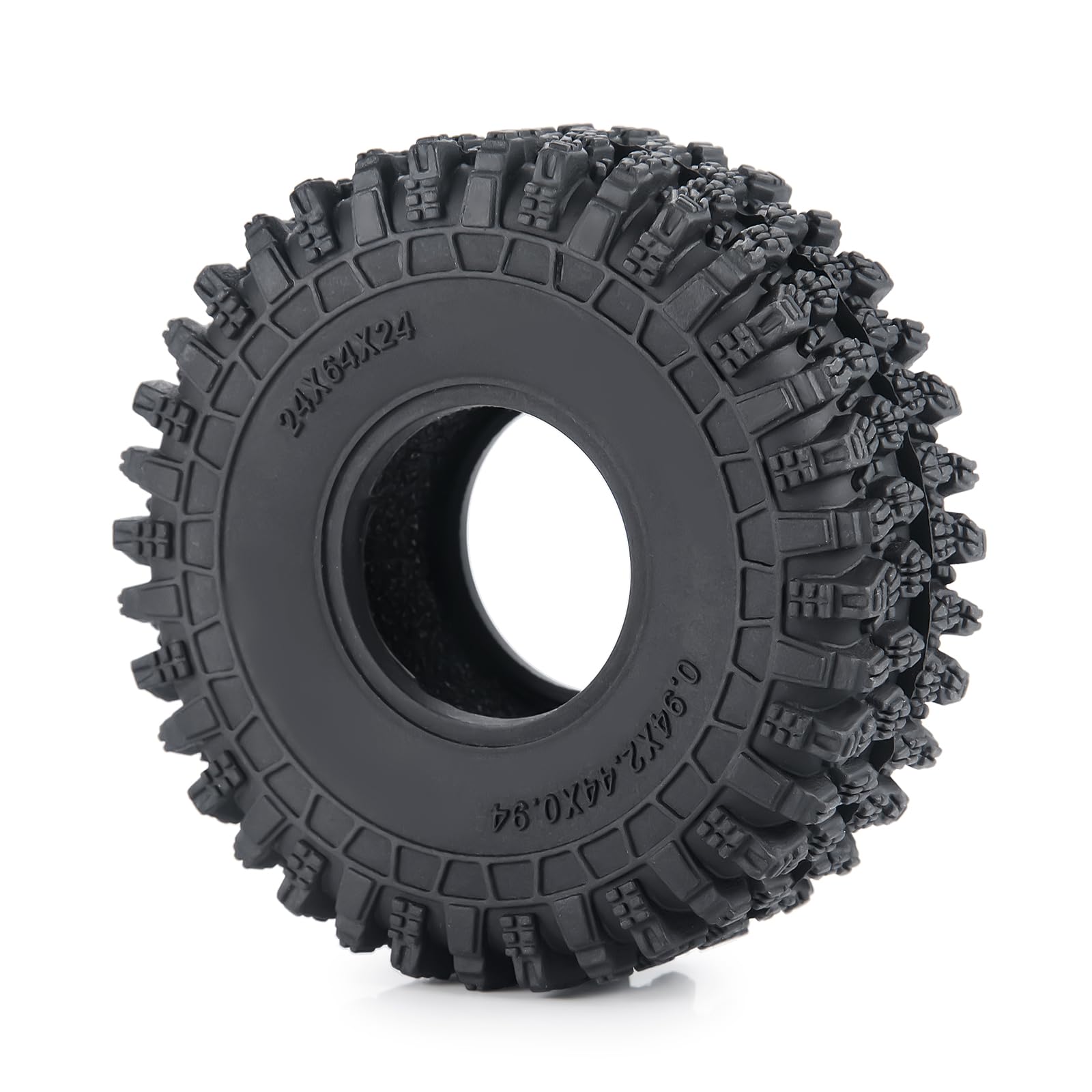 4pcs 64mm Rubber Tires Set with Foam Inserts for 1:18 TRX4-M TRX4M RC Crawler Car - Durable Off-Road Performance for Rock Crawling & Trail Adventures