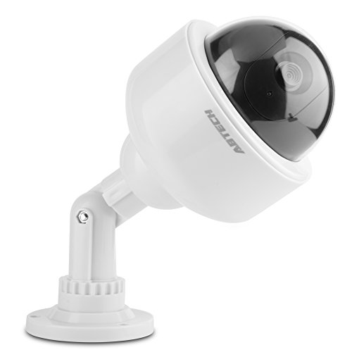 Tosuny Fake Security Camera with Blinking LED - Indoor/Outdoor Waterproof Dummy Dome CCTV Surveillance Camera, 360° Rotation | Home & Business Deterrent for Theft Prevention