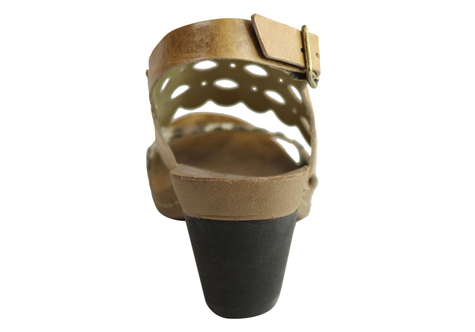 Andacco Women's Comfortable Leather Mid Heel Sandals - Handmade in Brazil - Perfect for Summer Outings, Beach Vacations & Casual Wear