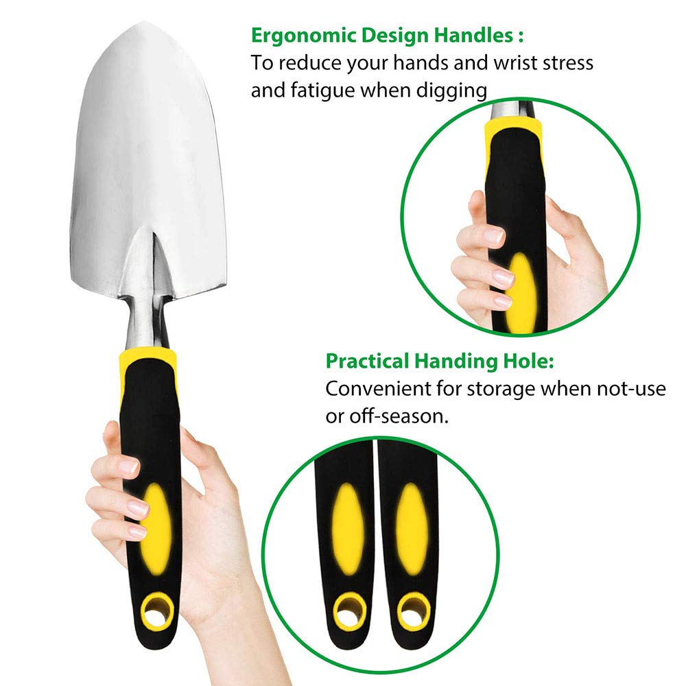 5-Piece Heavy Duty Aluminum Garden Tool Set - Durable Weeding & Soil Loosening Kit for Gardening, Landscaping & Outdoor Planting (Perfect for Home Gardens, Flower Beds & Vegetable Patches)
