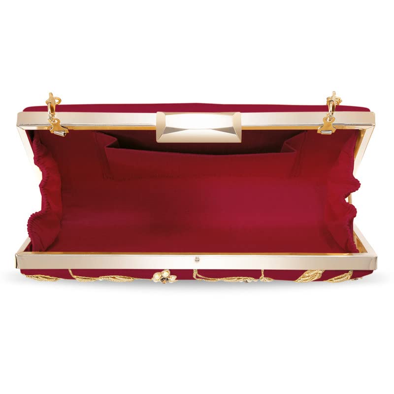 Indian Clutch Purse for Women - Handmade Bridal Evening Bag for Wedding & Party