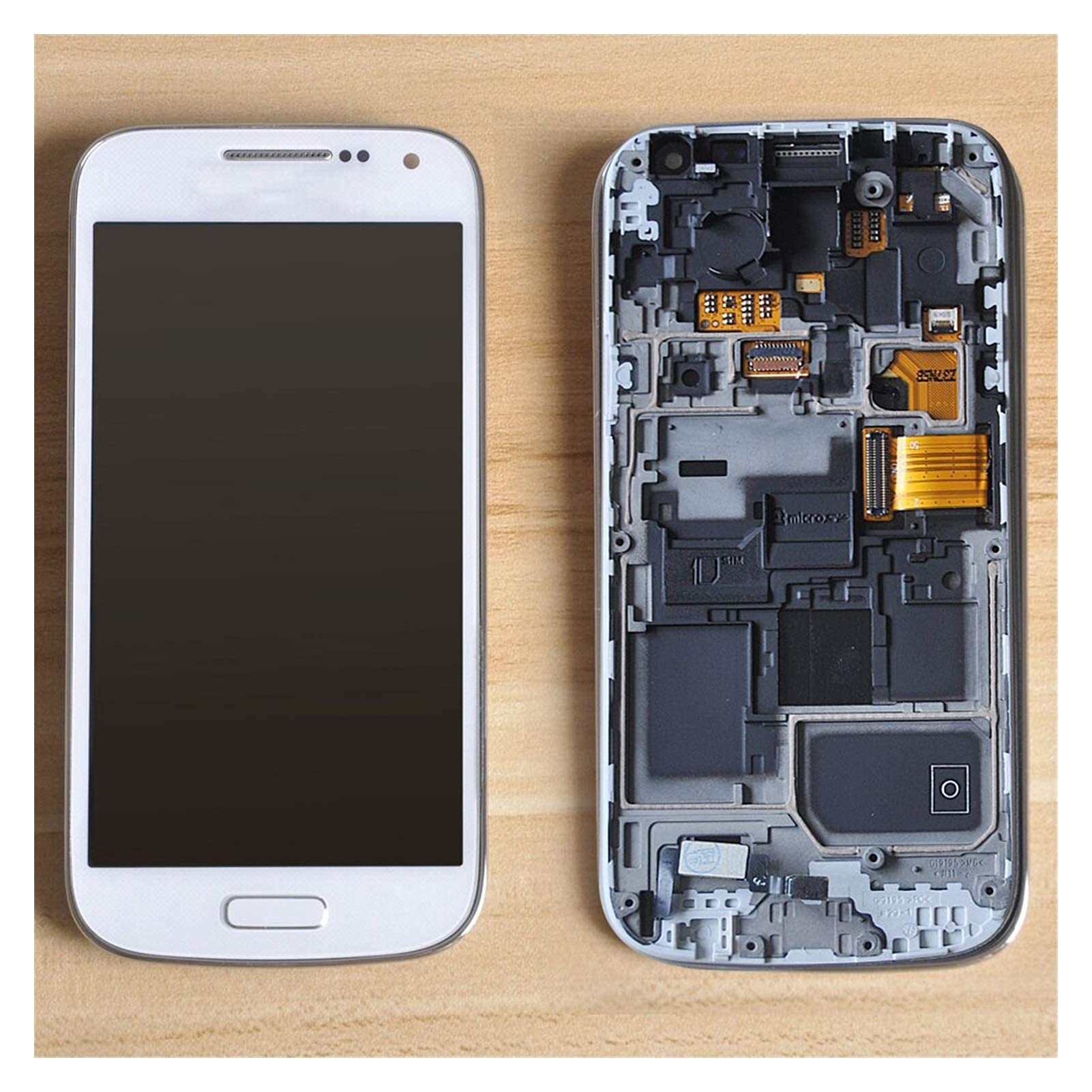 Original Samsung Galaxy S4 Mini I9190/I9192/I9195 LCD Touch Screen Display Digitizer Assembly - White (Frameless) | Replacement Phone Screen Repair Part | Perfect for DIY Fixes & Professional Screen Replacement