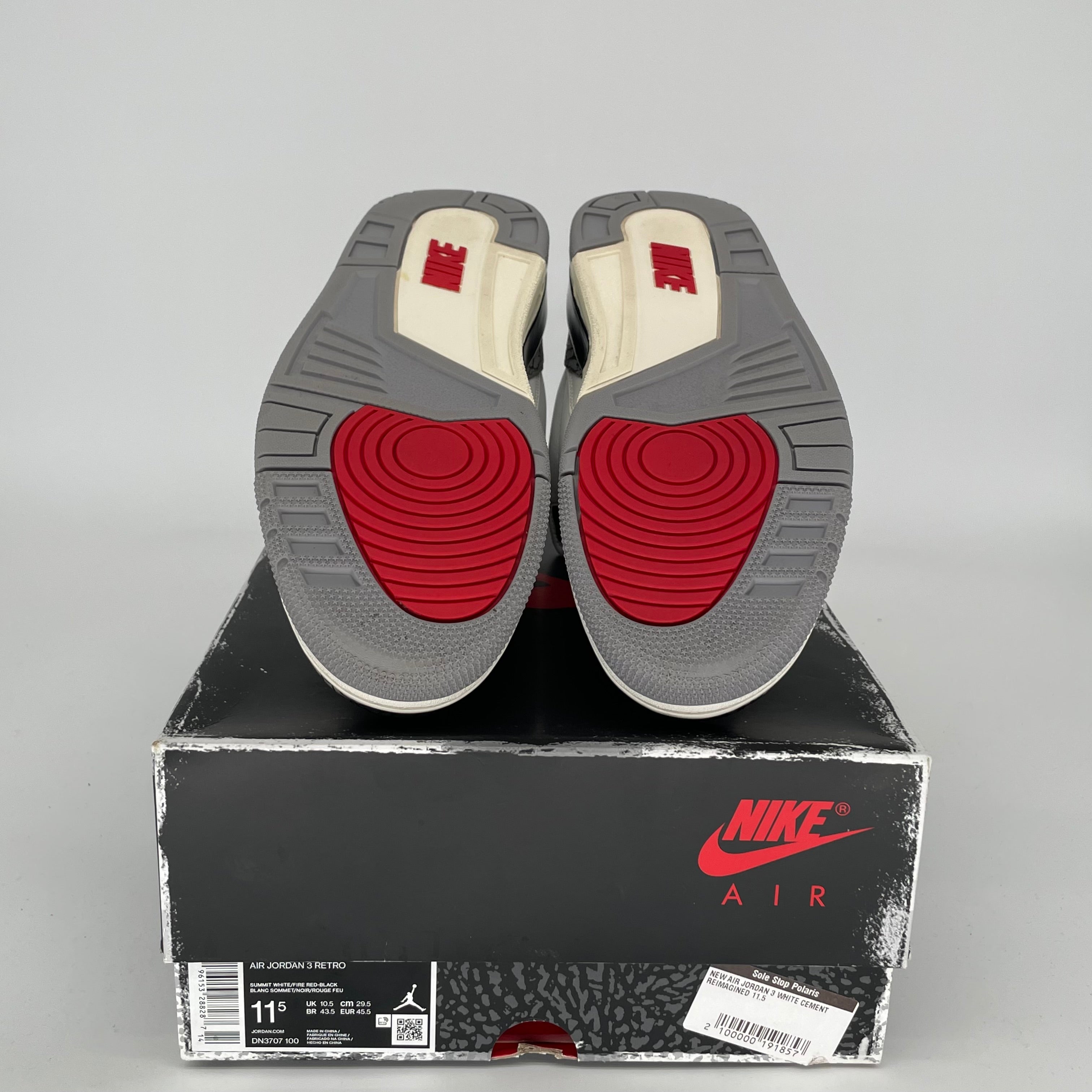 AIR JORDAN 3 White Cement Reimagined Retro Sneakers - Men's Size 11.5 (DN3707-100) | Authentic Basketball Shoes for Streetwear & Casual Outfits