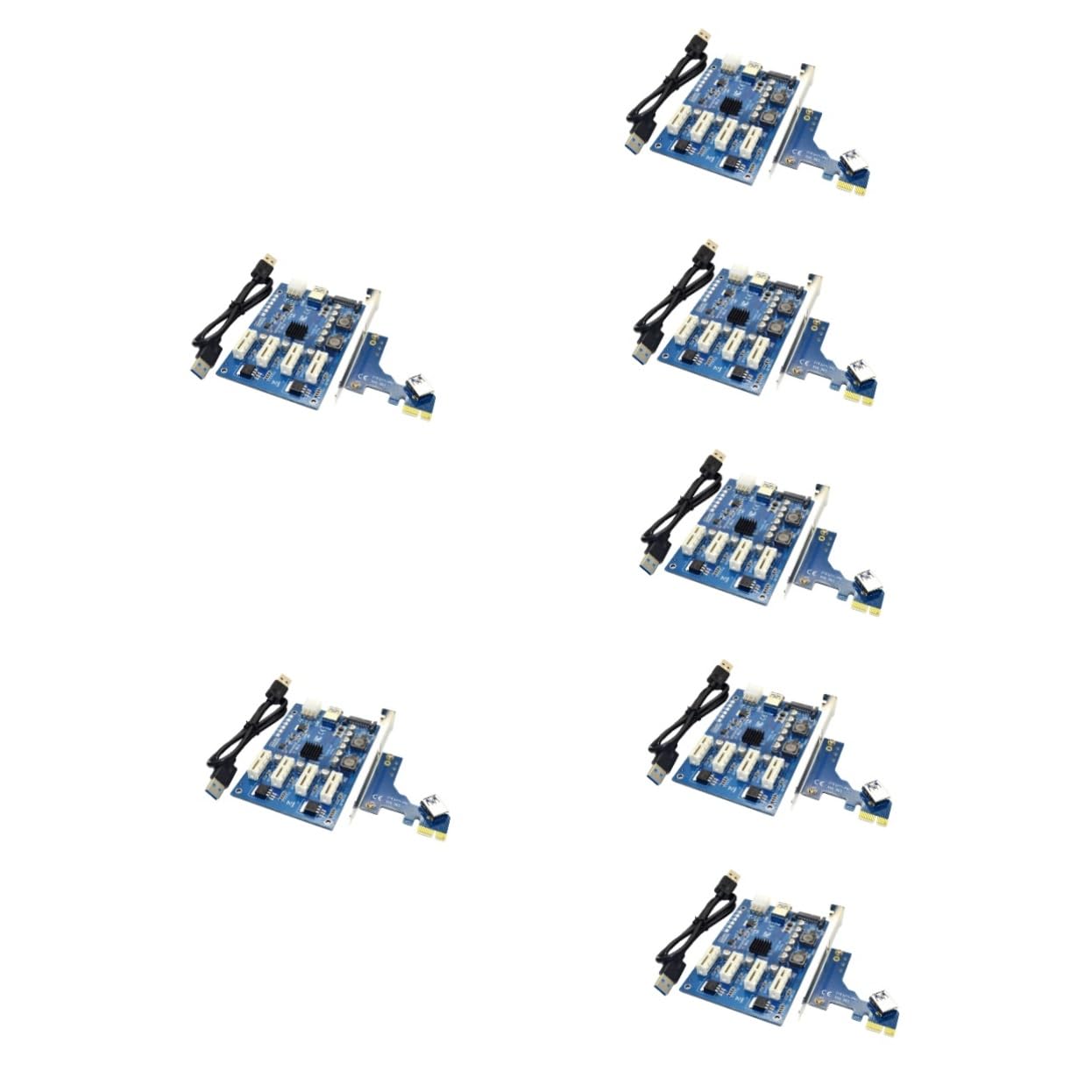 Gatuida 7 Sets PCIe Riser Card - PCI Express 1x to 4x Adapter Converter for Graphics Card, M.2 SSD & Computer Expansion | High-Speed ABS Material | Perfect for Crypto Mining, Gaming PC & Workstation Builds