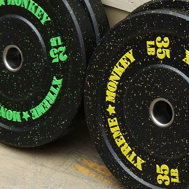 XM FITNESS 35lbs Crumb Rubber Bumper Plate - Olympic Weight Plate for CrossFit, Powerlifting & Home Gym Workouts