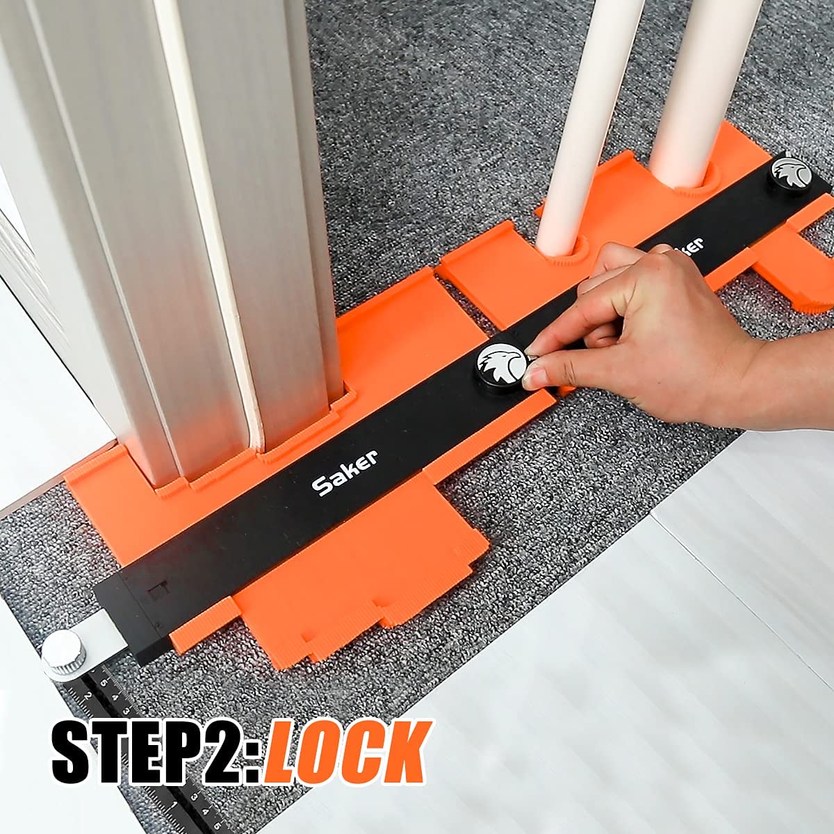 Saker 10 Inch Lockable Contour Gauge - Professional Profile Duplicator Tool for Woodworking, Tile Installation & DIY Projects - Perfect for Measuring Irregular Shapes on Baseboards, Countertops & More