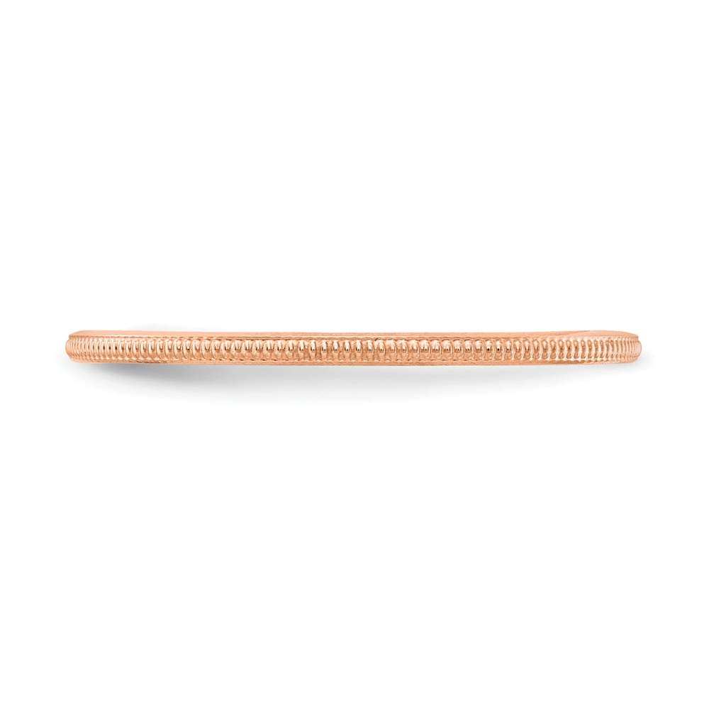 10K Yellow Gold, White Gold, or Rose Gold 1.2mm Milgrain Stackable Wedding Band Ring for Women - Elegant Thin Band for Stacking, Anniversary, Engagement, or Everyday Wear | Jewels By Lux