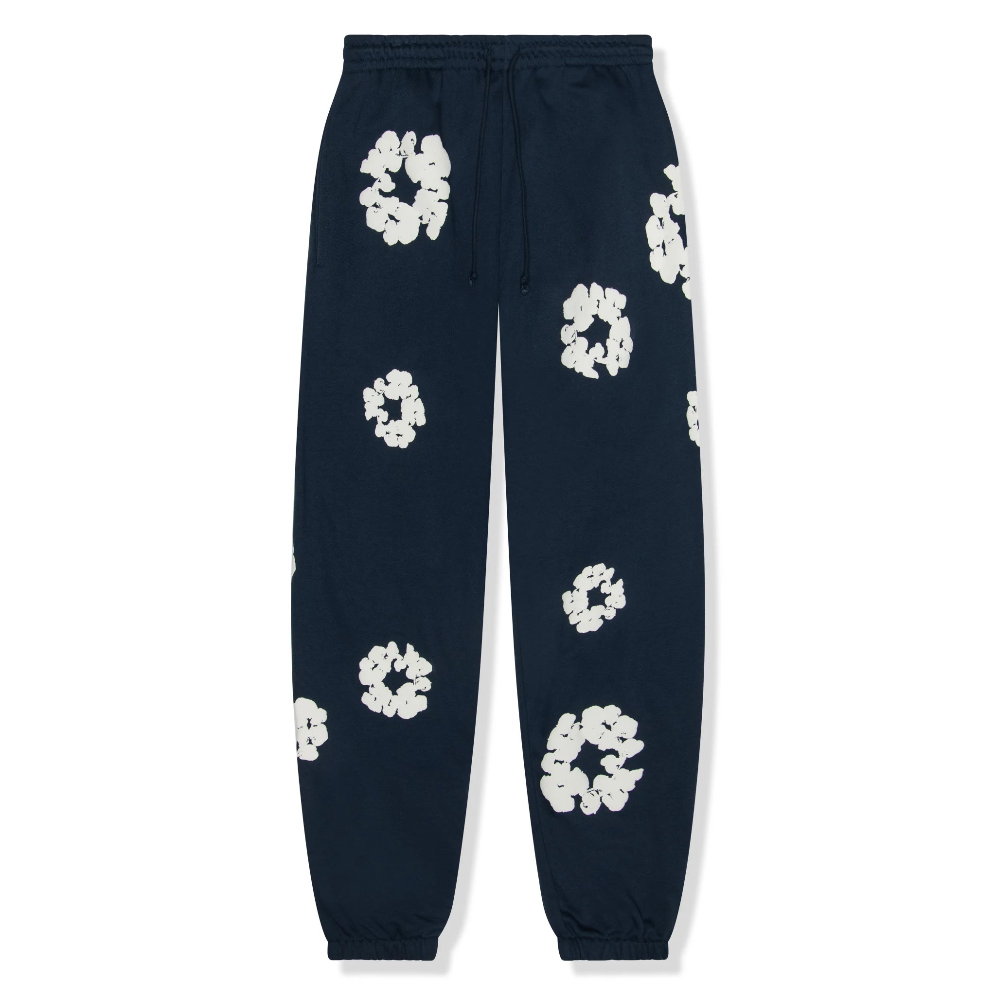 Denim Tears Cotton Wreath Navy Sweatpants for Men - Comfortable Casual Joggers for Streetwear & Lounge Wear