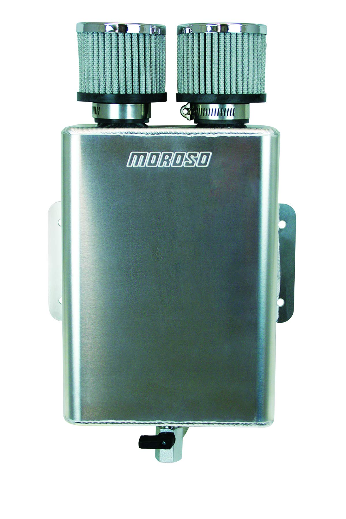 Moroso 85390 Vacuum Pump Breather Tank with Dual Breathers & #16AN Female Inlet - High Performance Oil Catch Can for Racing, Turbocharged & Supercharged Engines