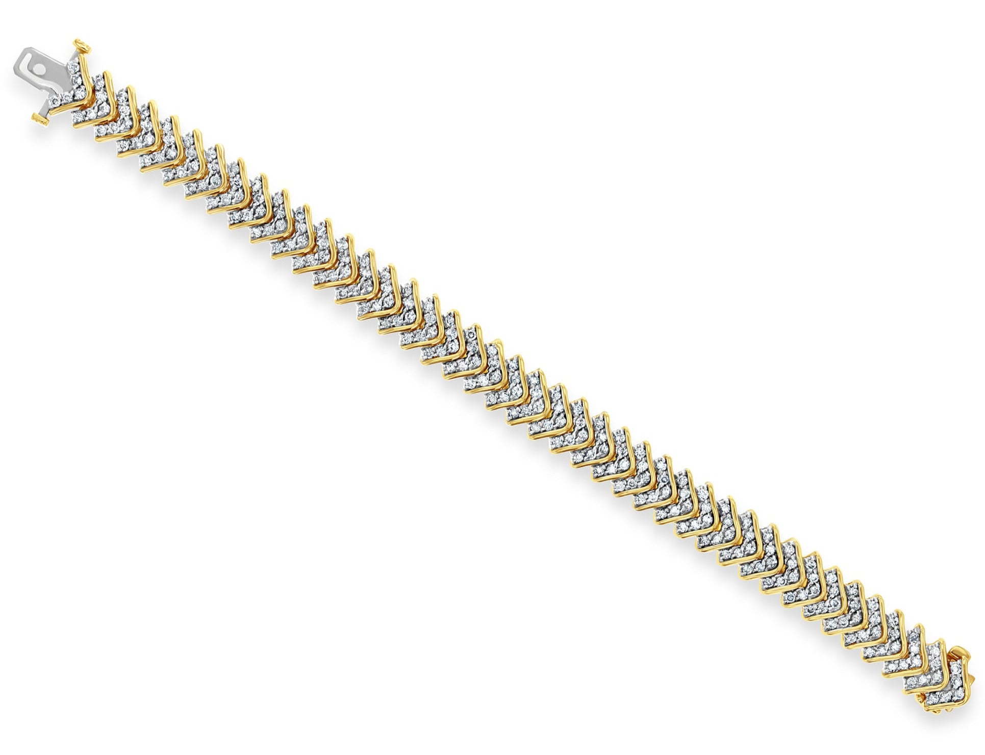 4.25cttw Arrow Style Diamond Bracelet in 14k Gold - Elegant Jewelry for Women, Perfect for Weddings, Anniversaries & Special Occasions